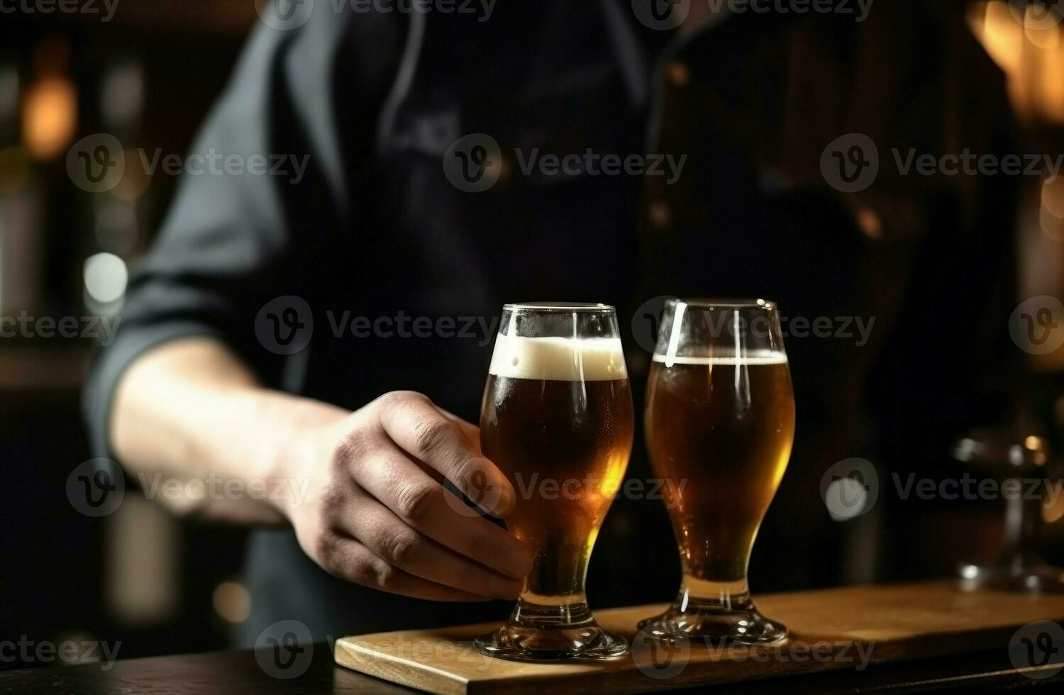 Serving beer pub. Generate Ai photo