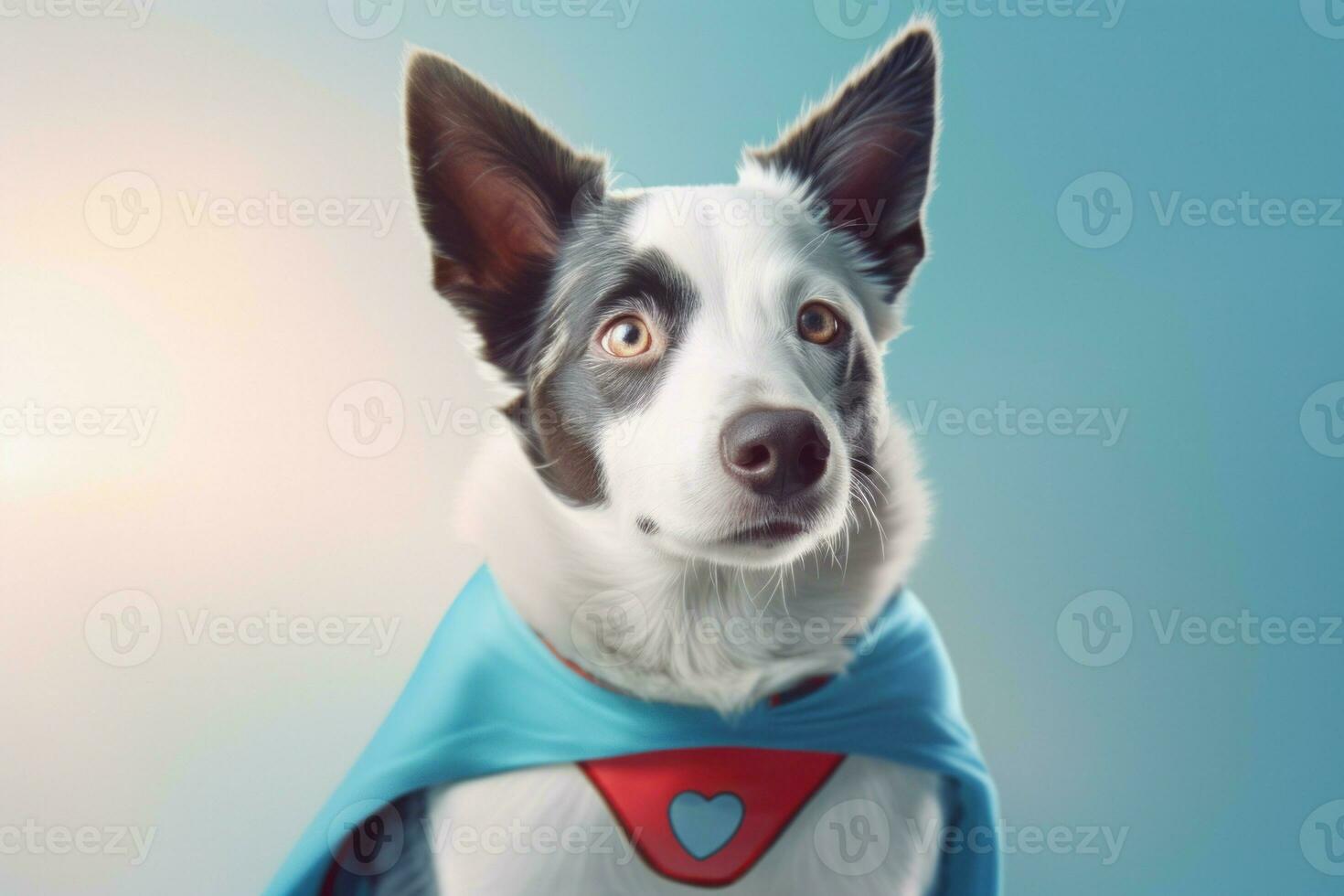 Cute dog superhero. Generate AI photo