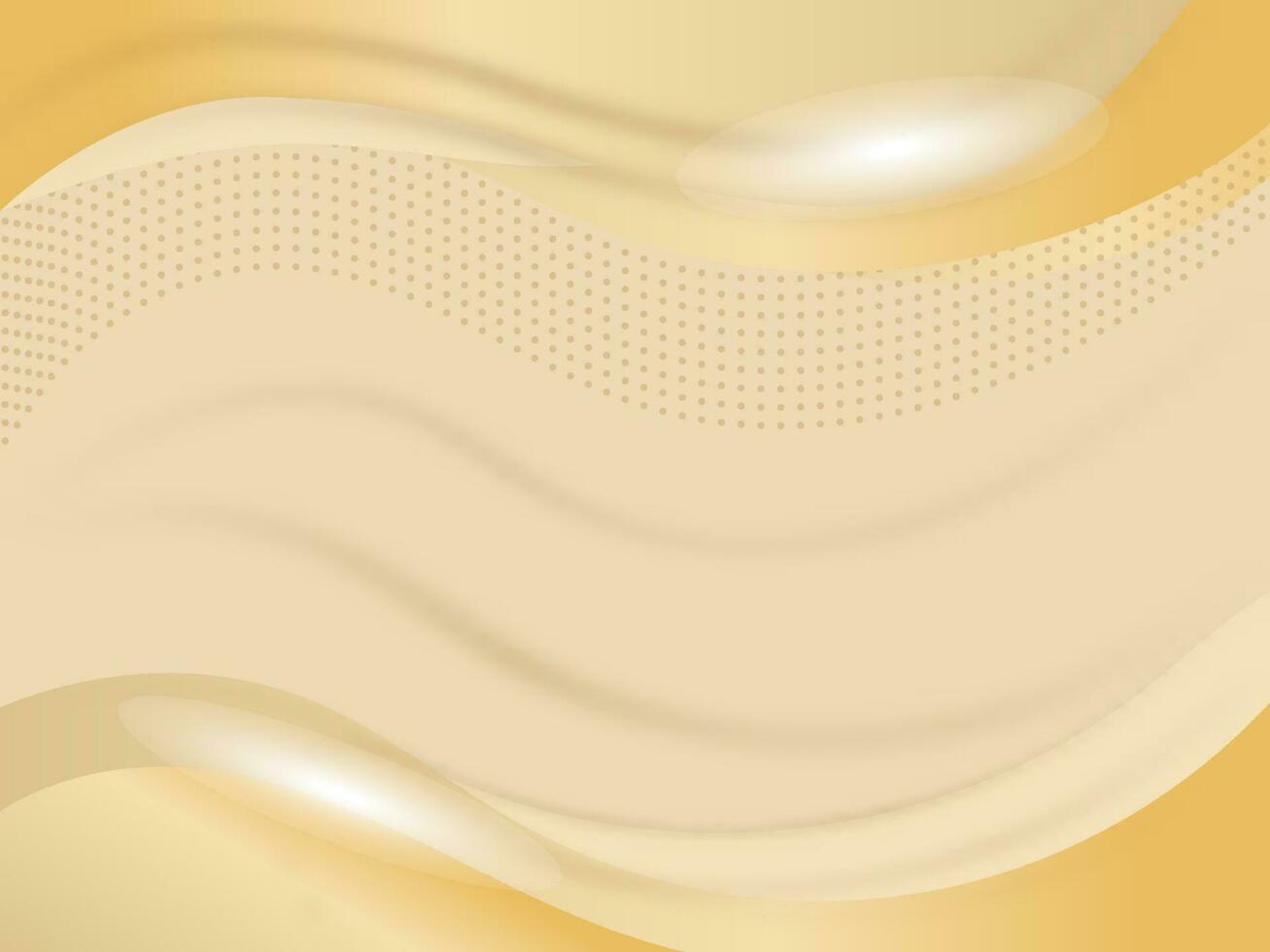 Abstract Golden Wave Background With Dots Pattern. vector