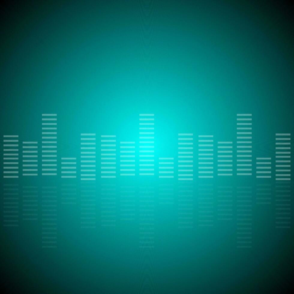 Music Equalizer Background In Cyan Color. vector