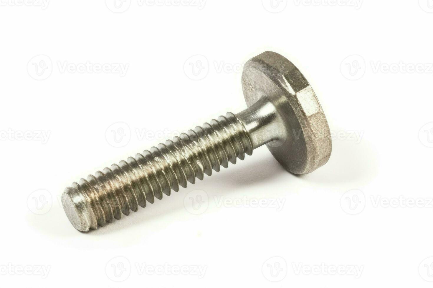 One metal carriage bolt steel. Generate Ai photo