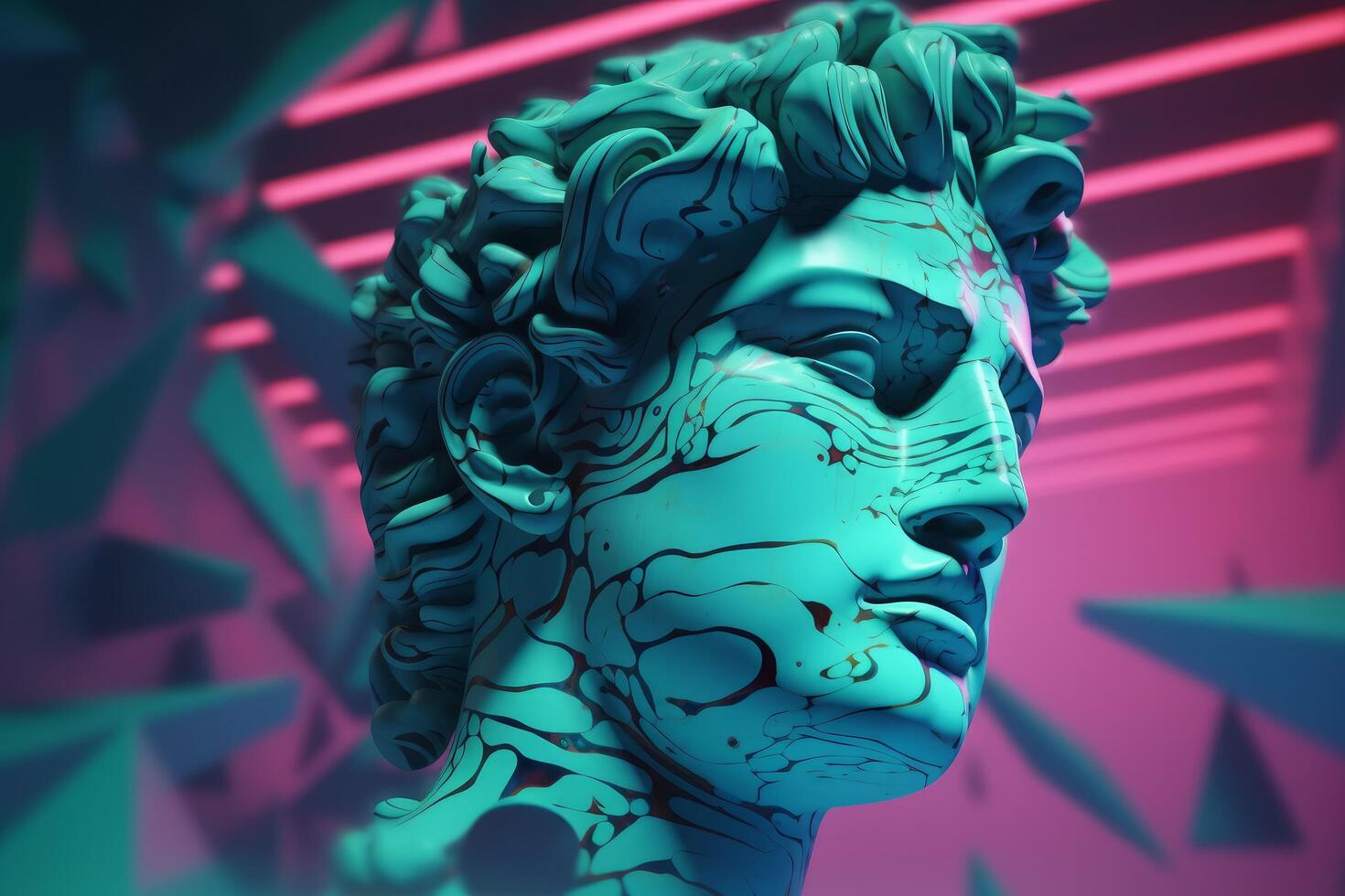 David Apollo head art. Generate Ai photo