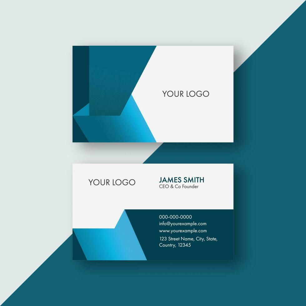 moderno negocio tarjeta modelo diseño en azul y blanco color. vector