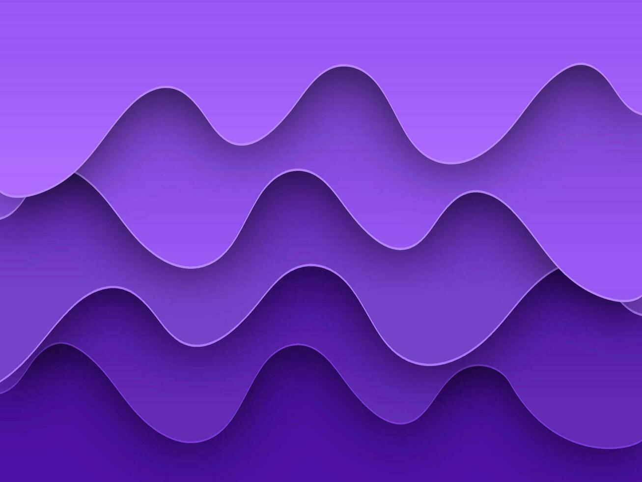 Abstract Purple Paper Cut Overlap Wave Background. vector