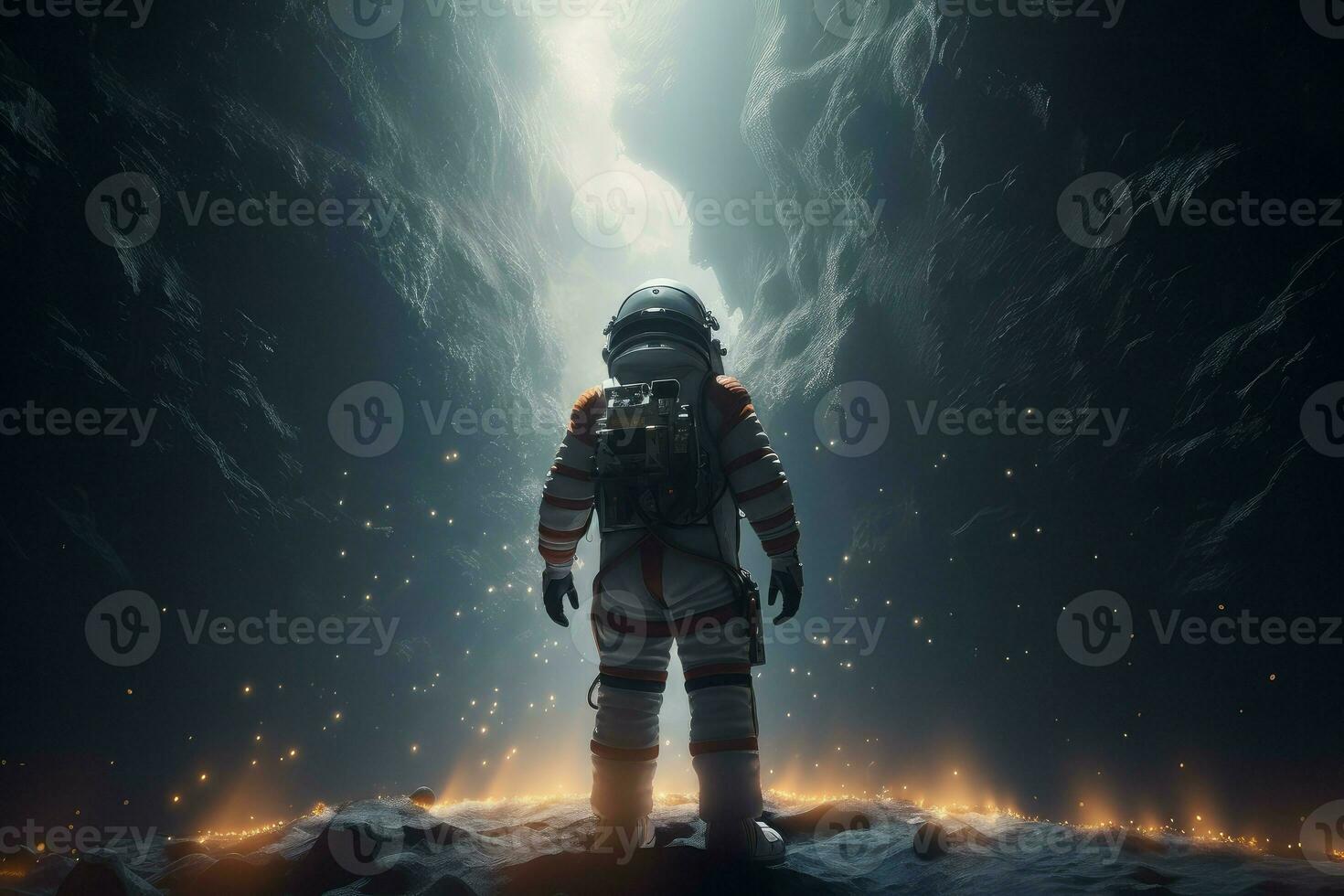 astronauta descubrir universo. generar ai foto