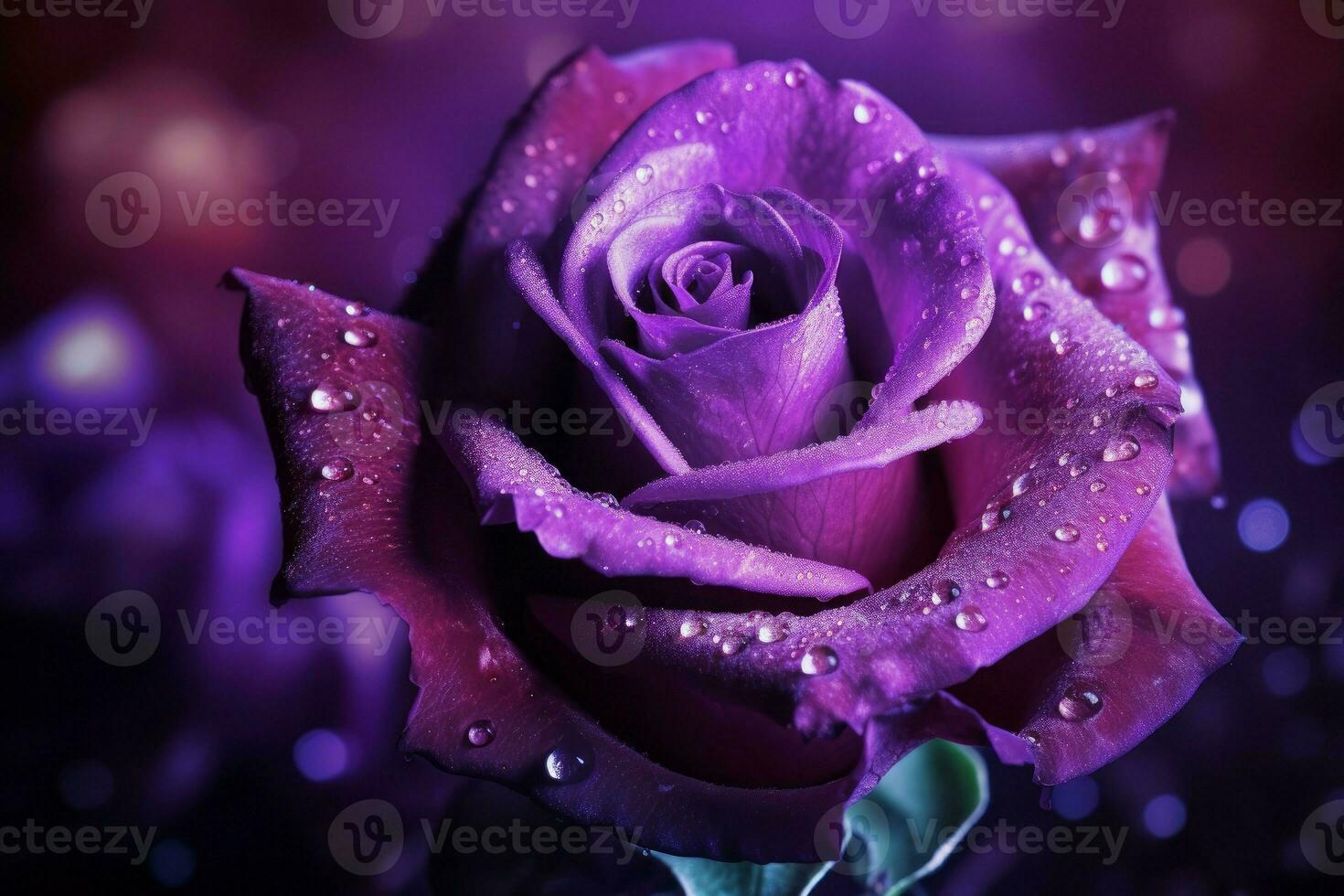 Purple rose flower gift. Generate Ai photo