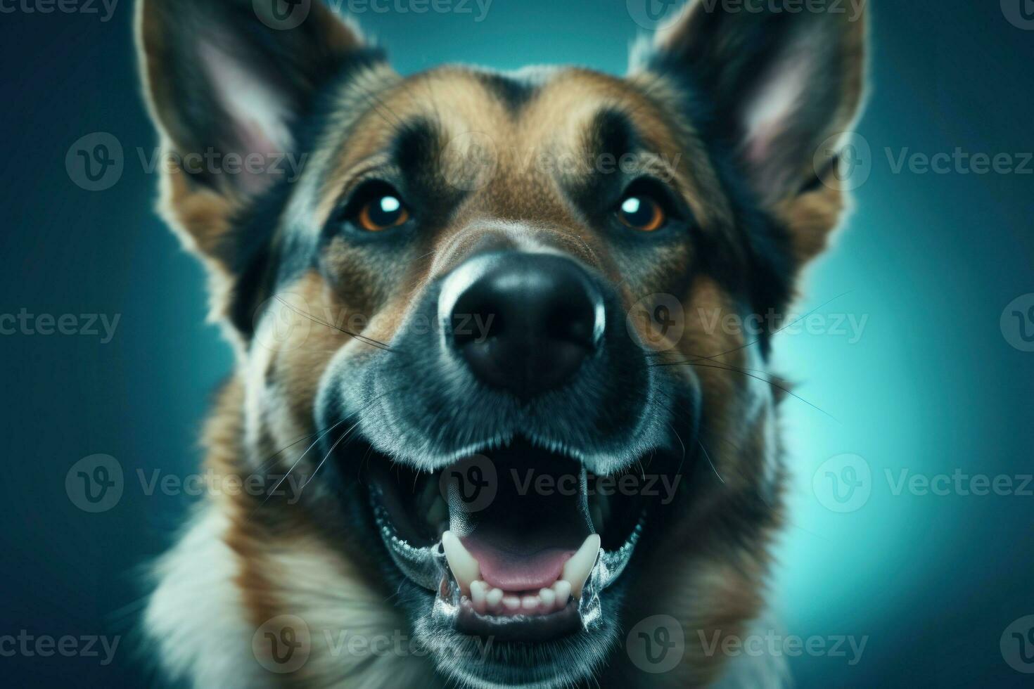 Smiling dog closeup. Generate Ai photo