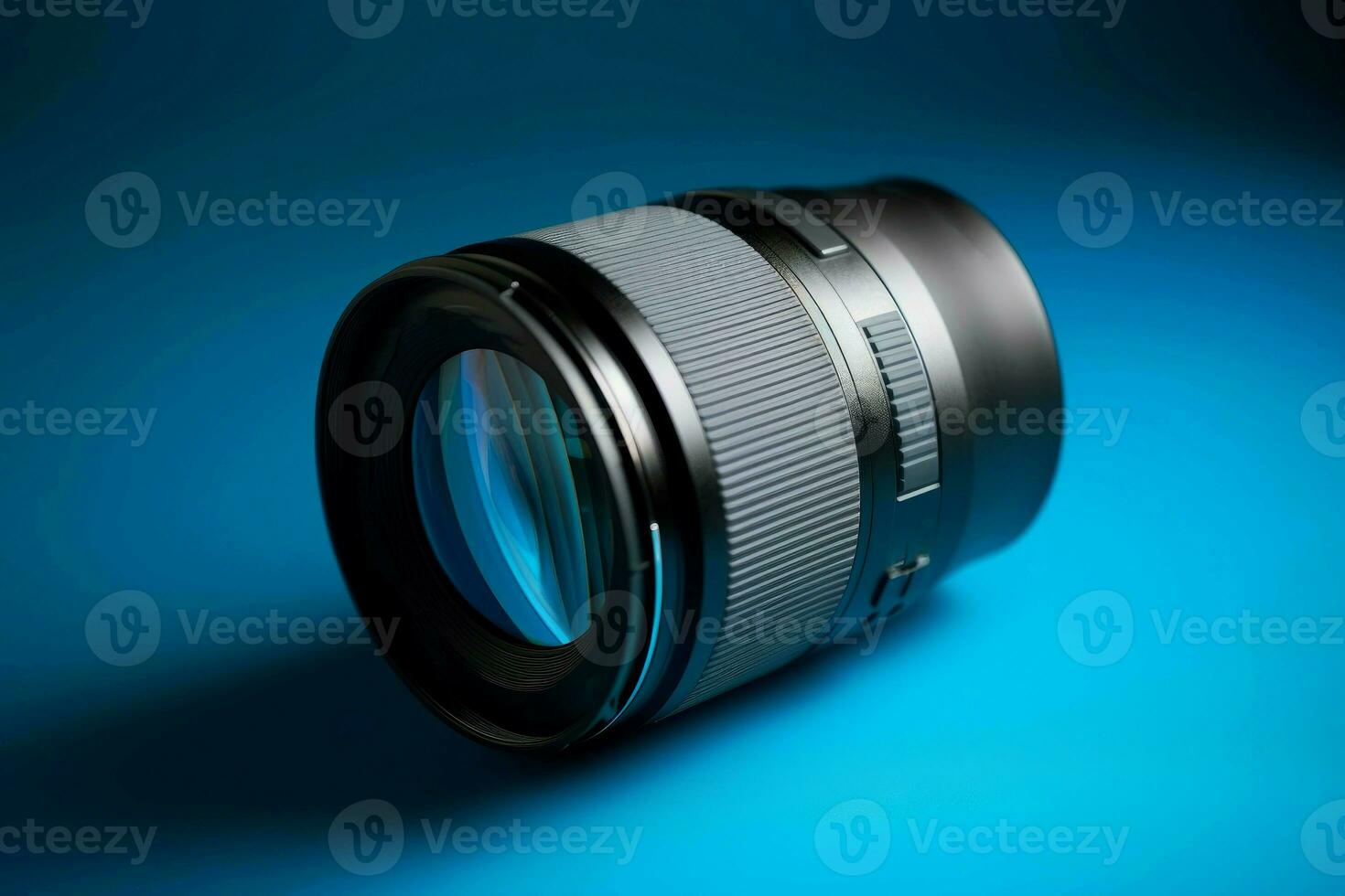 Camera lens blue video. Generate Ai photo