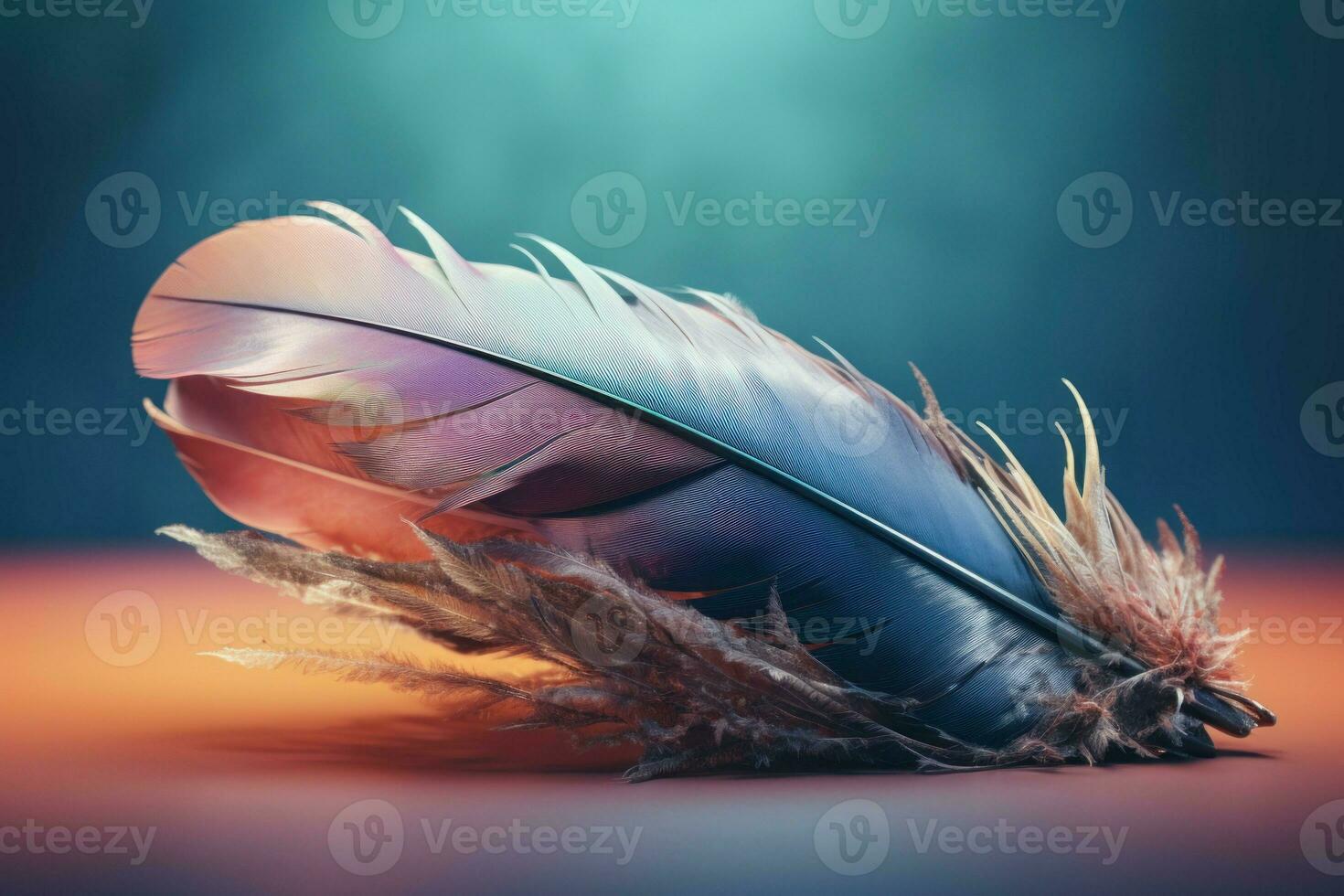 Feather pastel colors art. Generate Ai photo