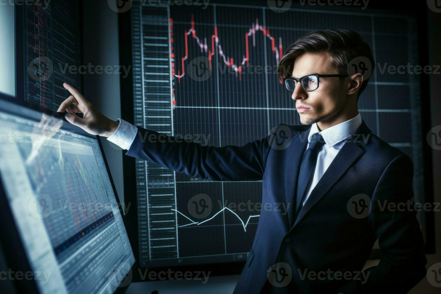 Trader online chart. Generate Ai photo
