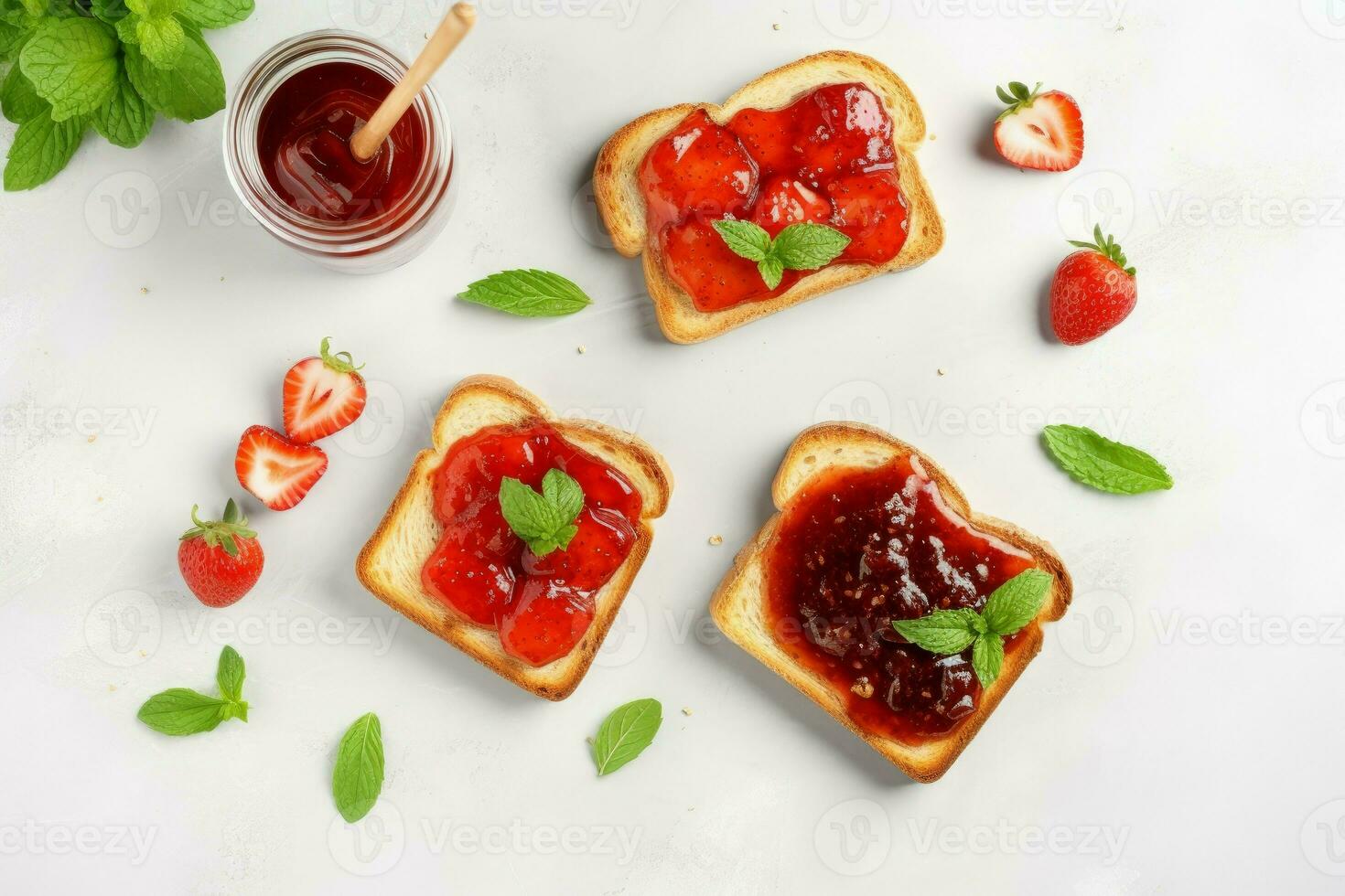 tostadas sabroso mermelada. generar ai foto