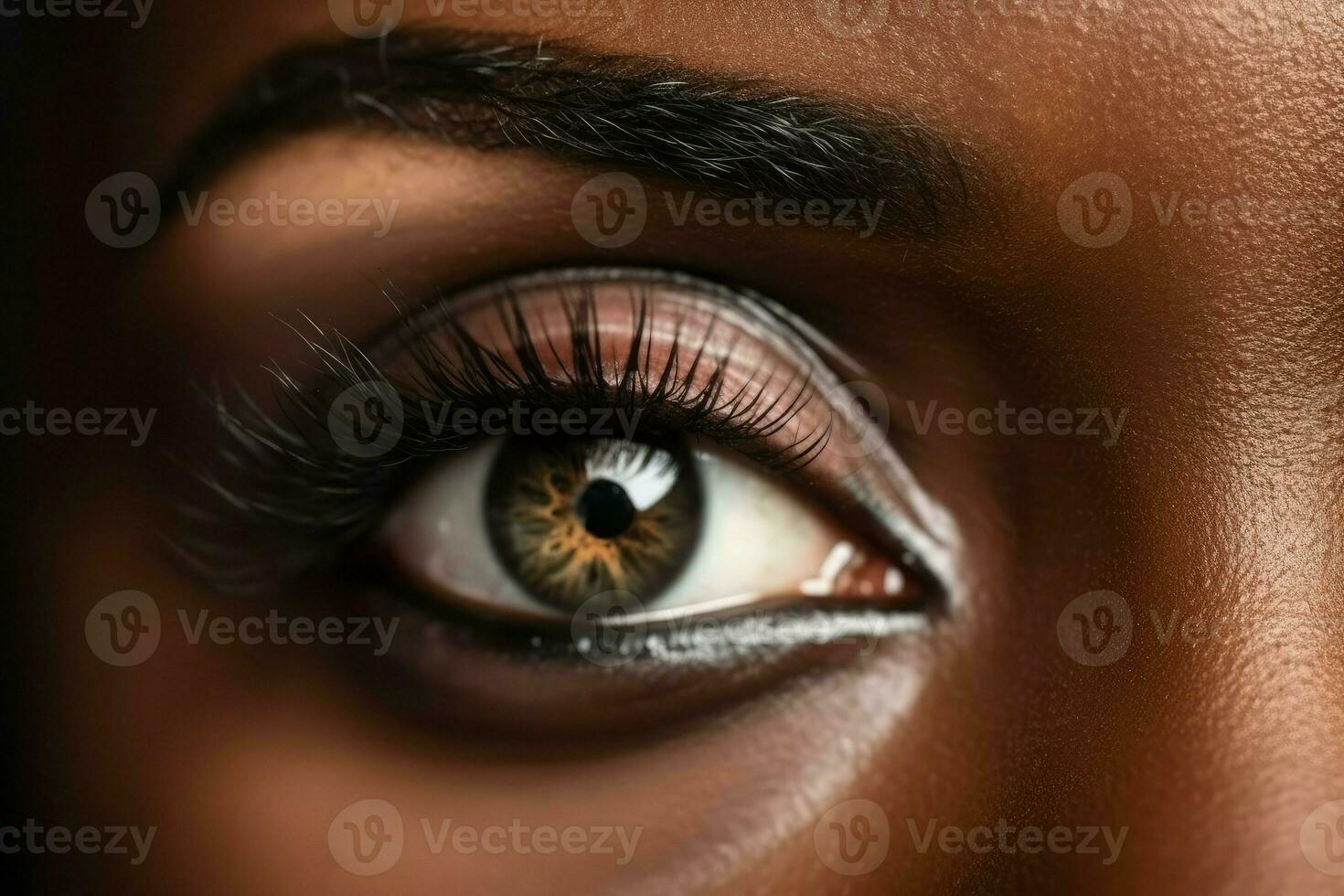 Macro woman hazel eye. Generate Ai photo