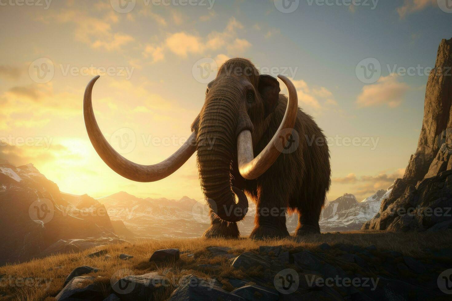 Wooly mammoth. Generate Ai photo