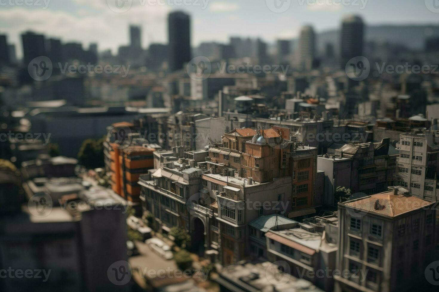 View of city background architecture. Generate Ai photo