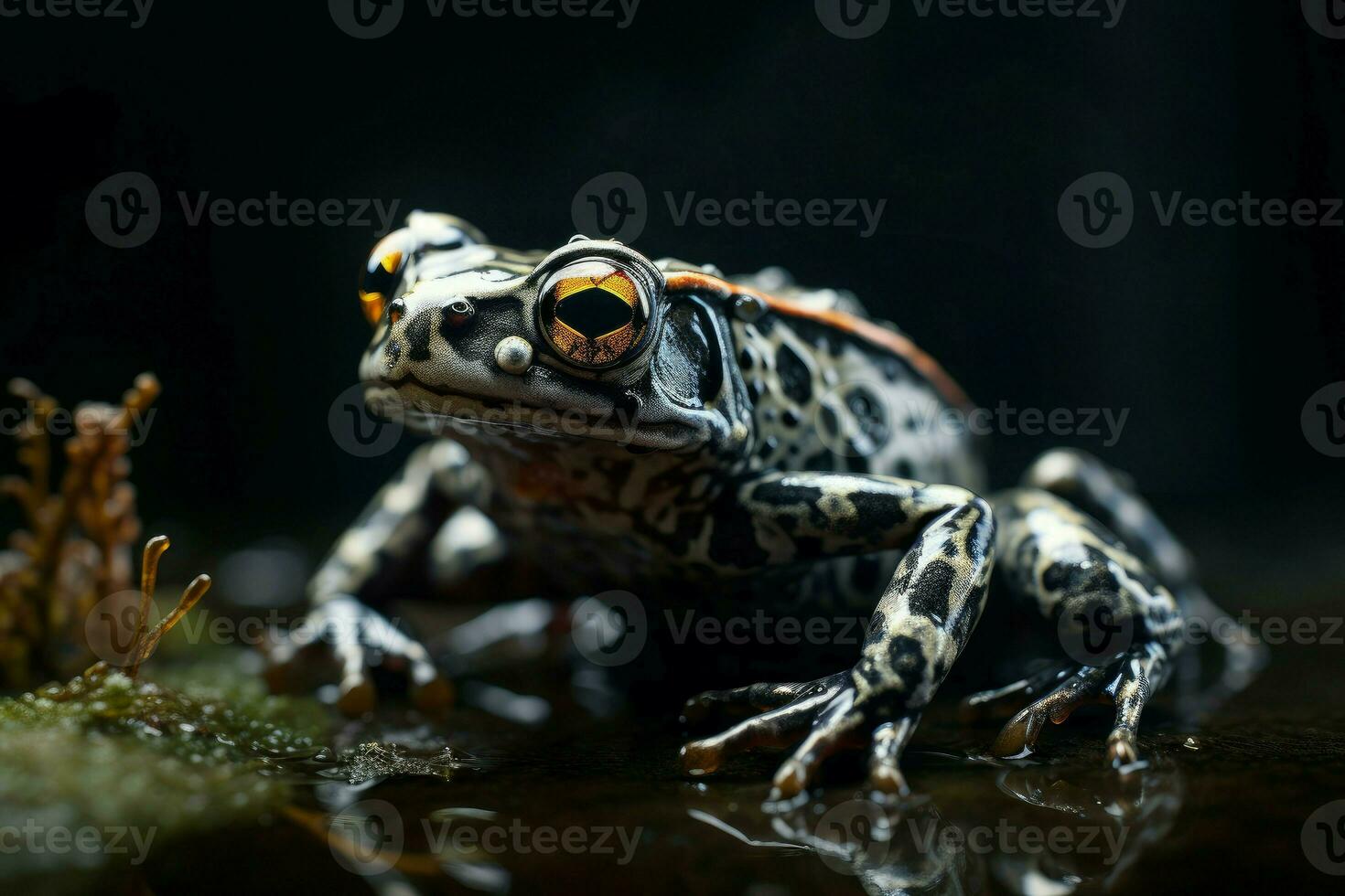 Robotized modern frog. Generate Ai photo