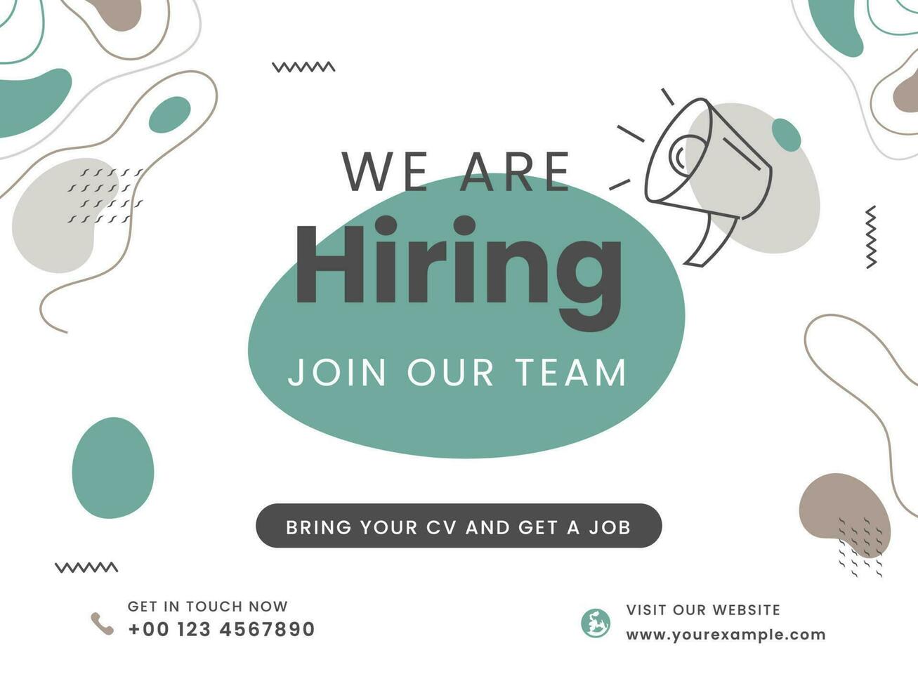 Abstract Advertising Poster Design For We Are Hiring Join Our Team. vector