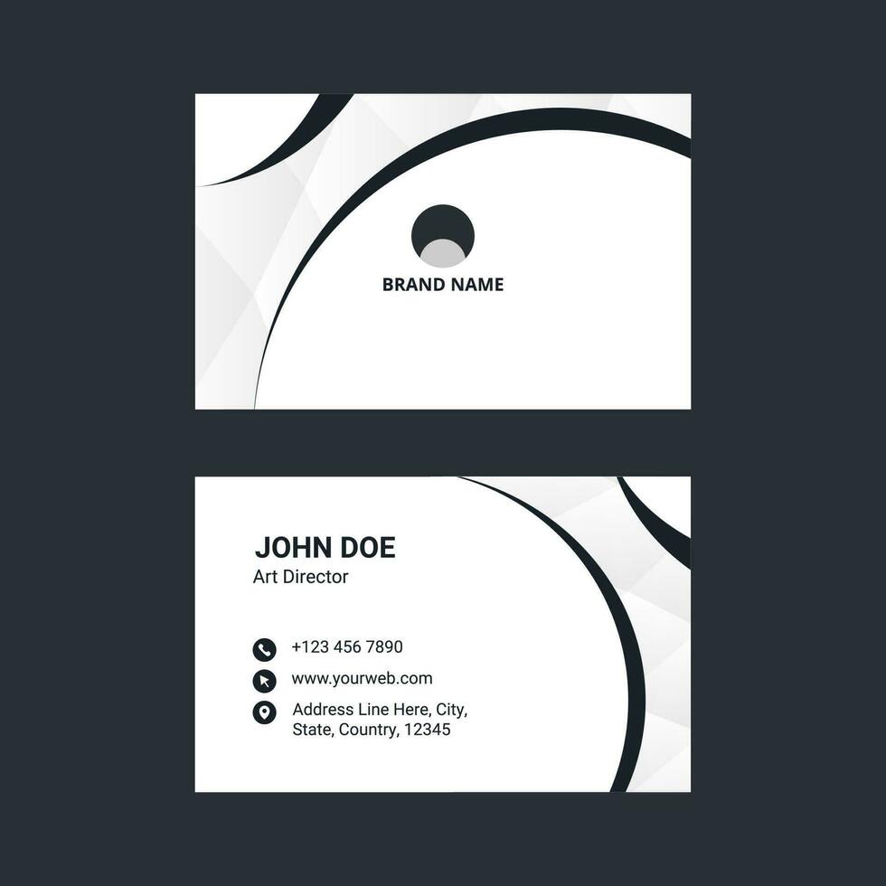 Front And Back View Of Business Card Template In White Color. vector