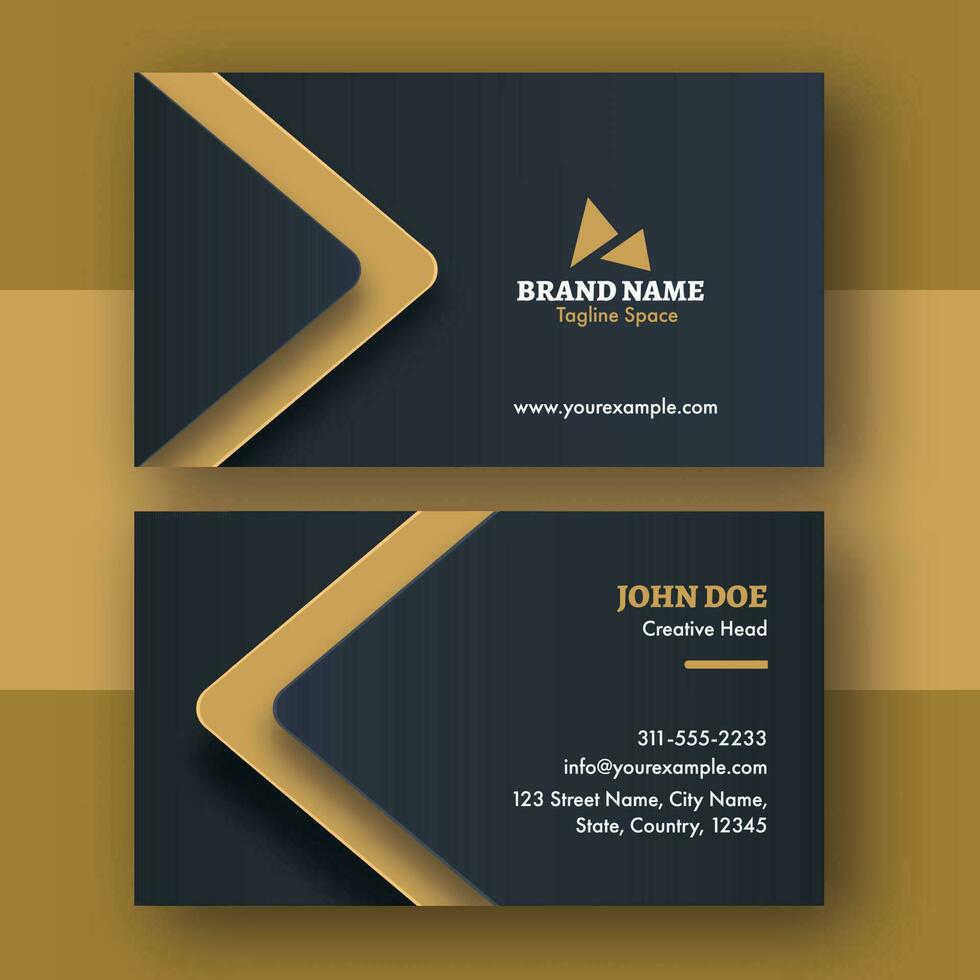 Modern Business Card Design With Front And Back View For Advertising Concept. vector
