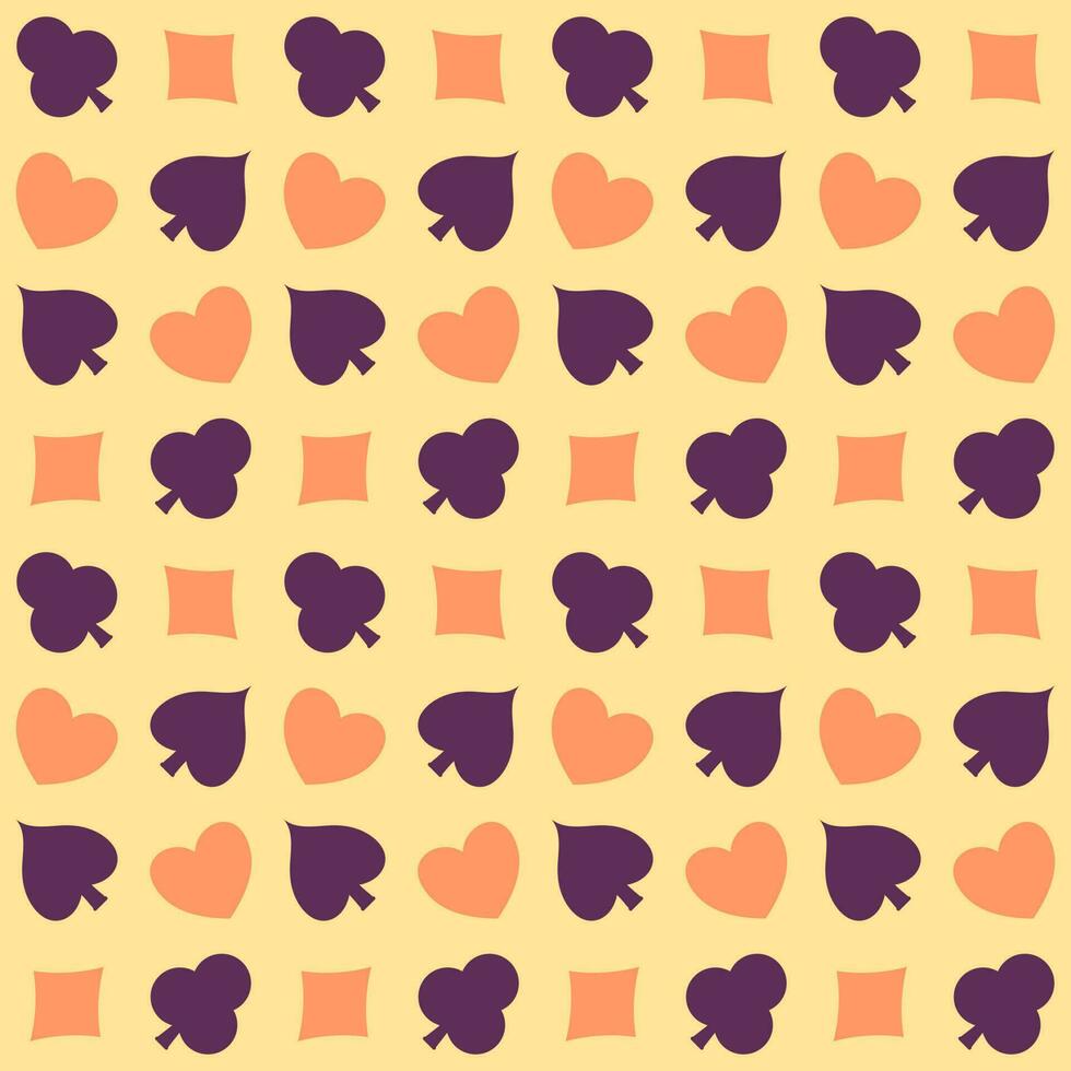 Seamless Card Suits Pattern Background In Colorful. vector