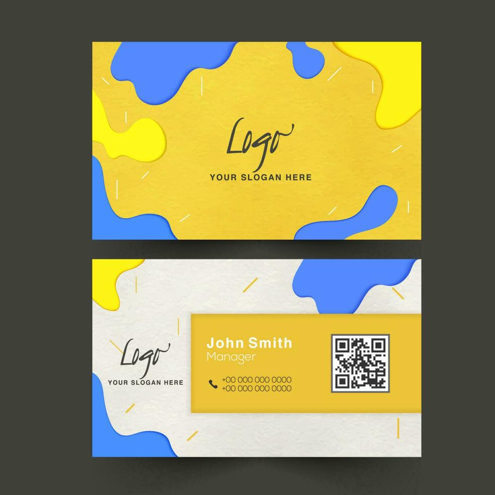 Abstract company card or visiting card design in front and back view. vector