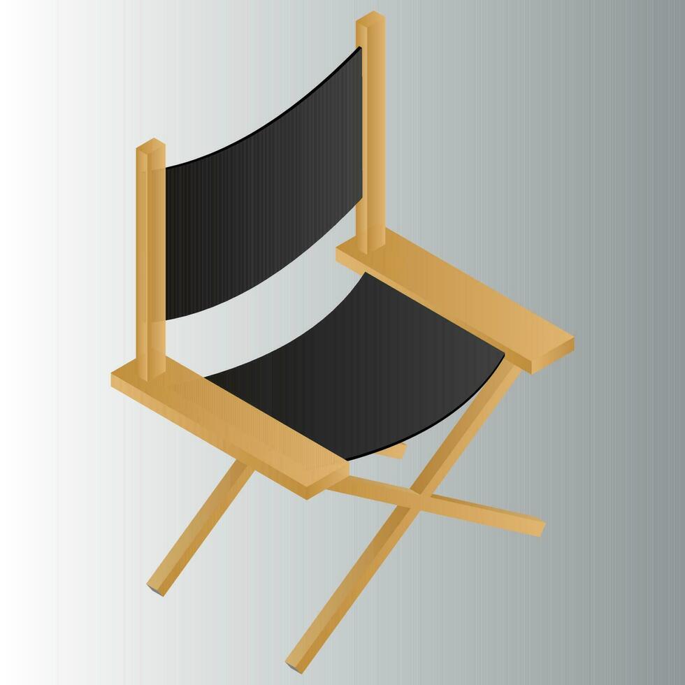 plegable silla en 3d estilo en gris antecedentes. vector