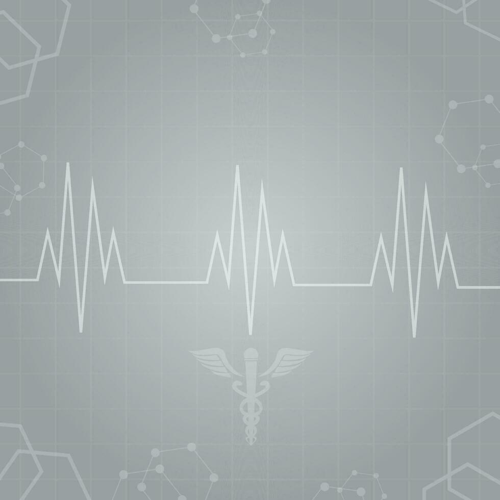 Abstract Medical Cardiology Background In Gray Color. vector