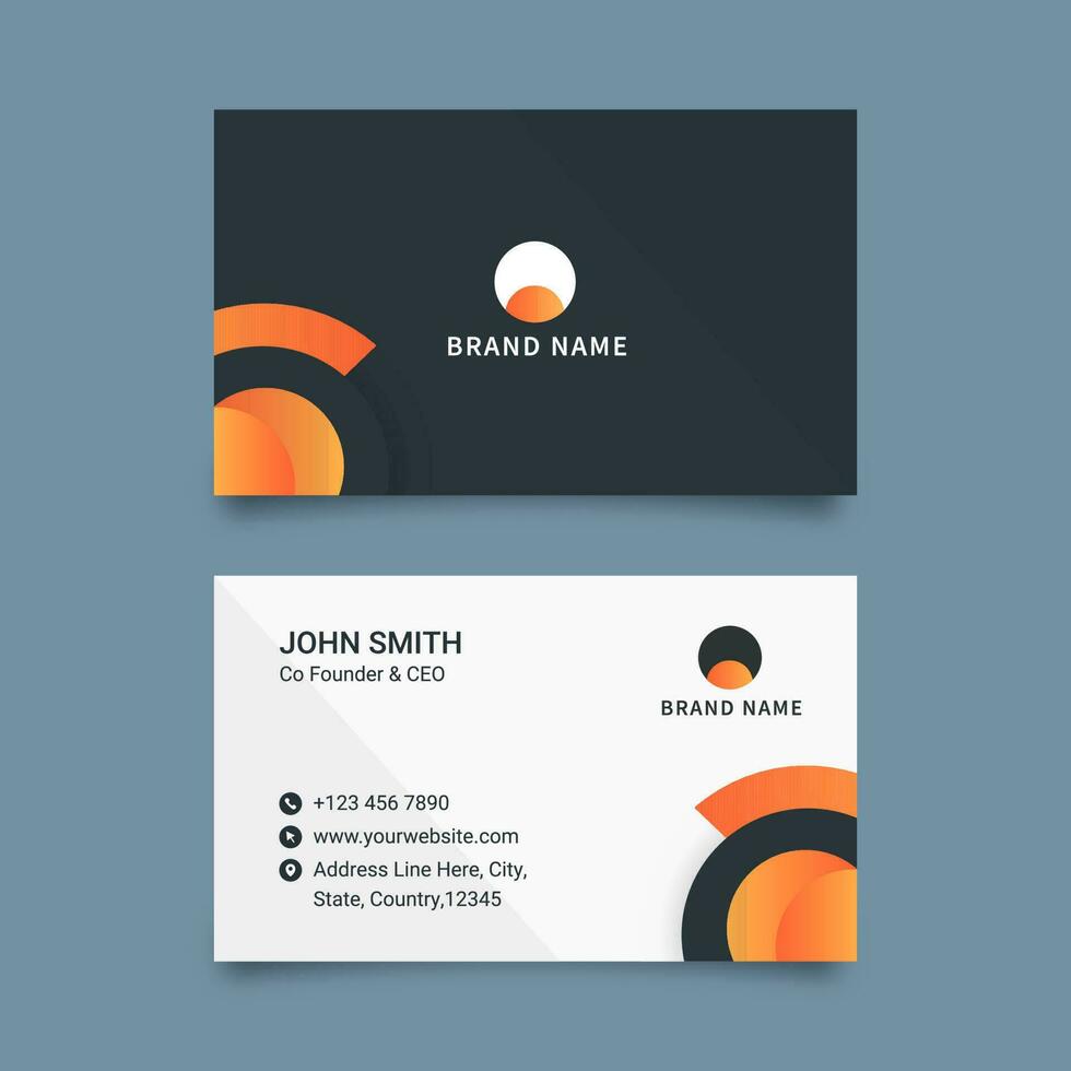 Front And Back Presentation Of Business Card Or Horizontal Template Design. vector