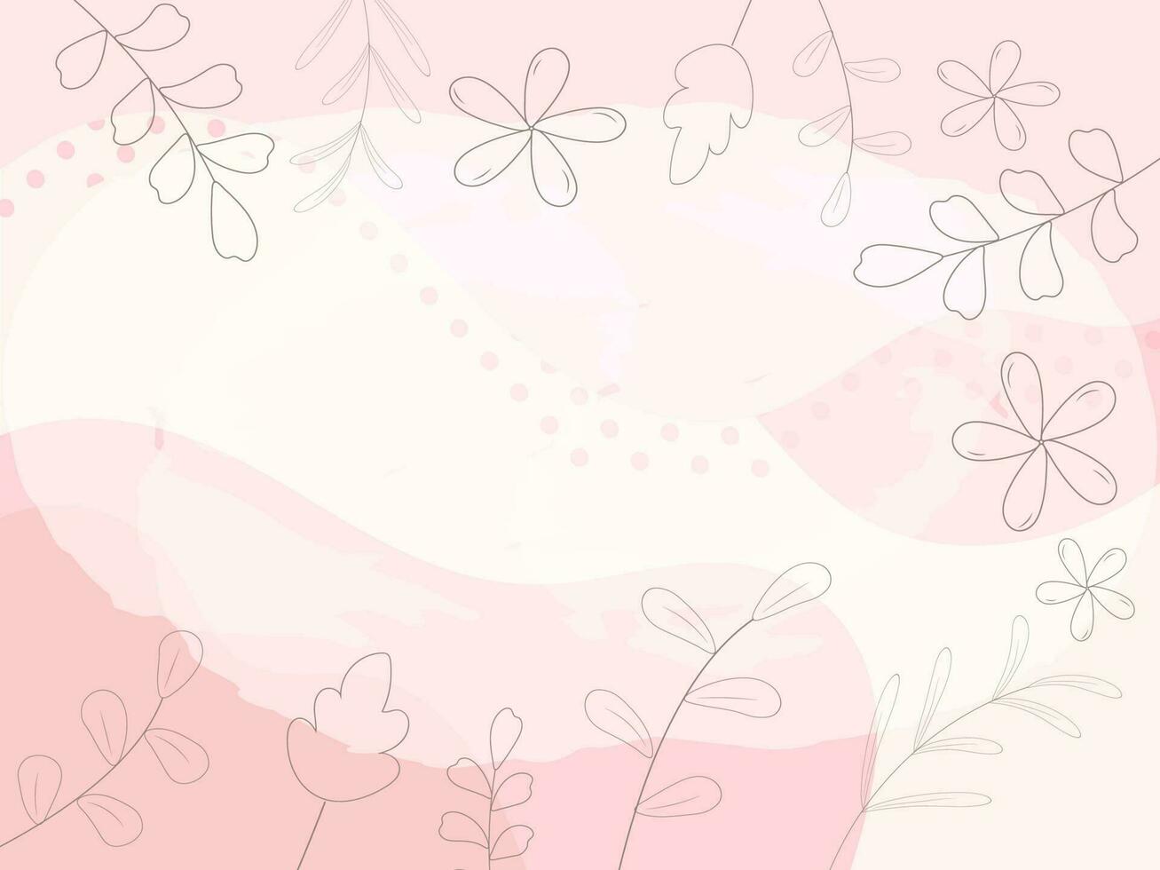 línea Arte floral decorado en rosado y blanco resumen antecedentes. vector