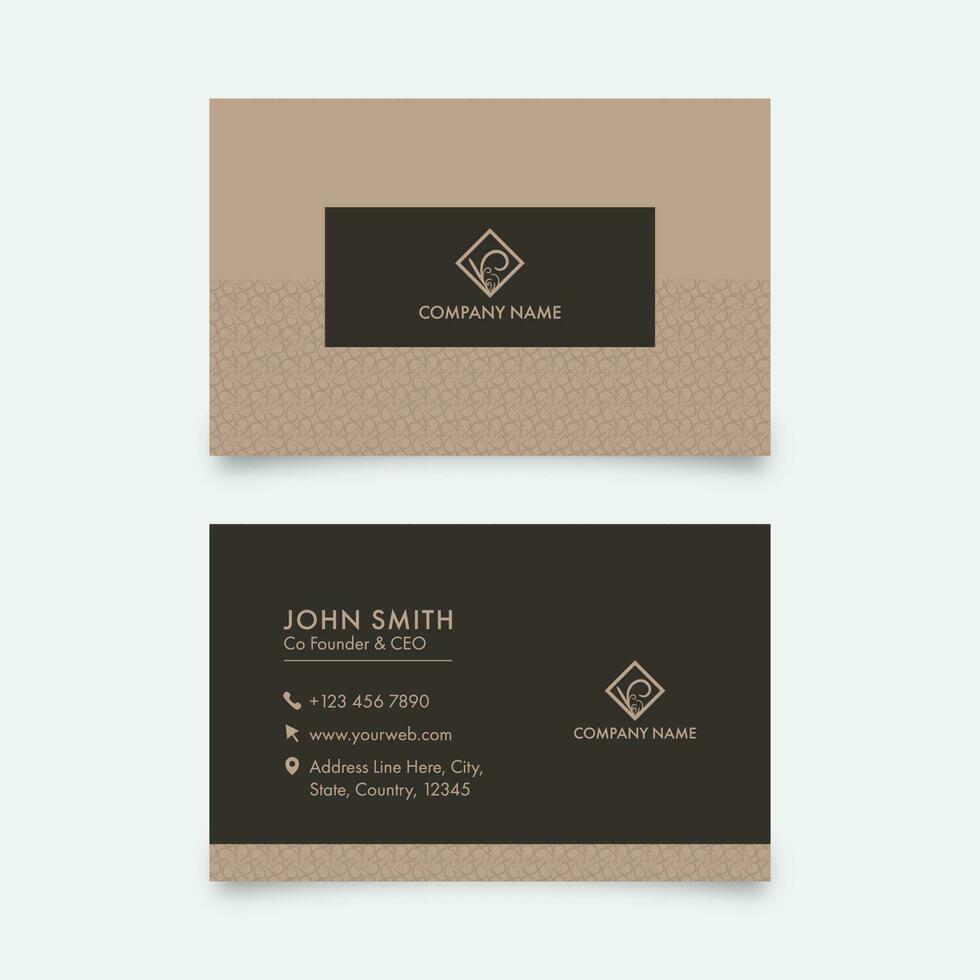 Elegant Business Card Template In Front And Back View. vector