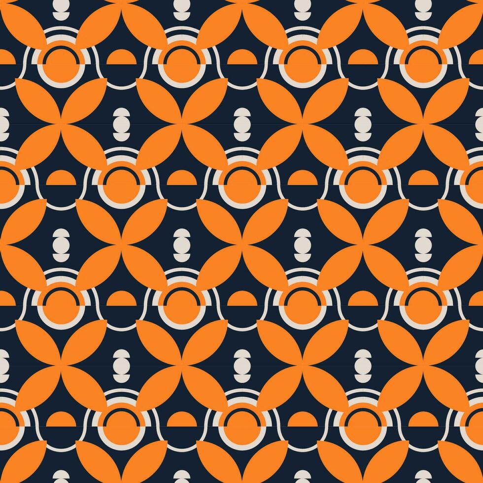 Abstract Geometry Flower Seamless Pattern Background. vector