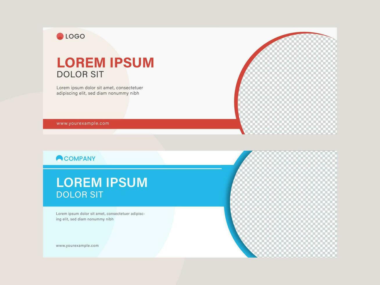 Business Banner Or Header Design With Copy Space In Two Options. vector