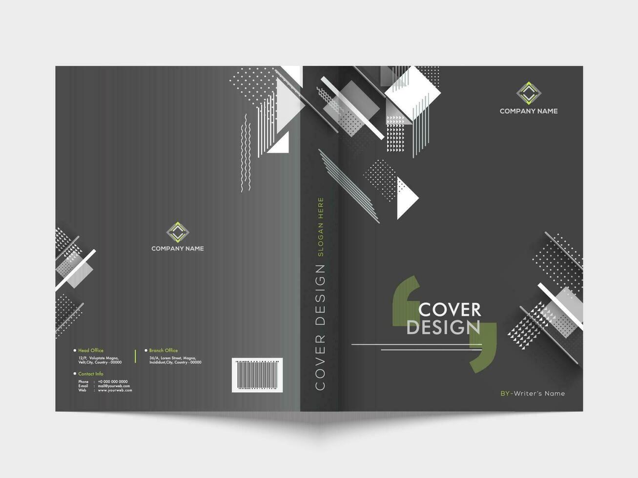 Front and back cover of business brochure template or flyer layout with abstract elements. vector