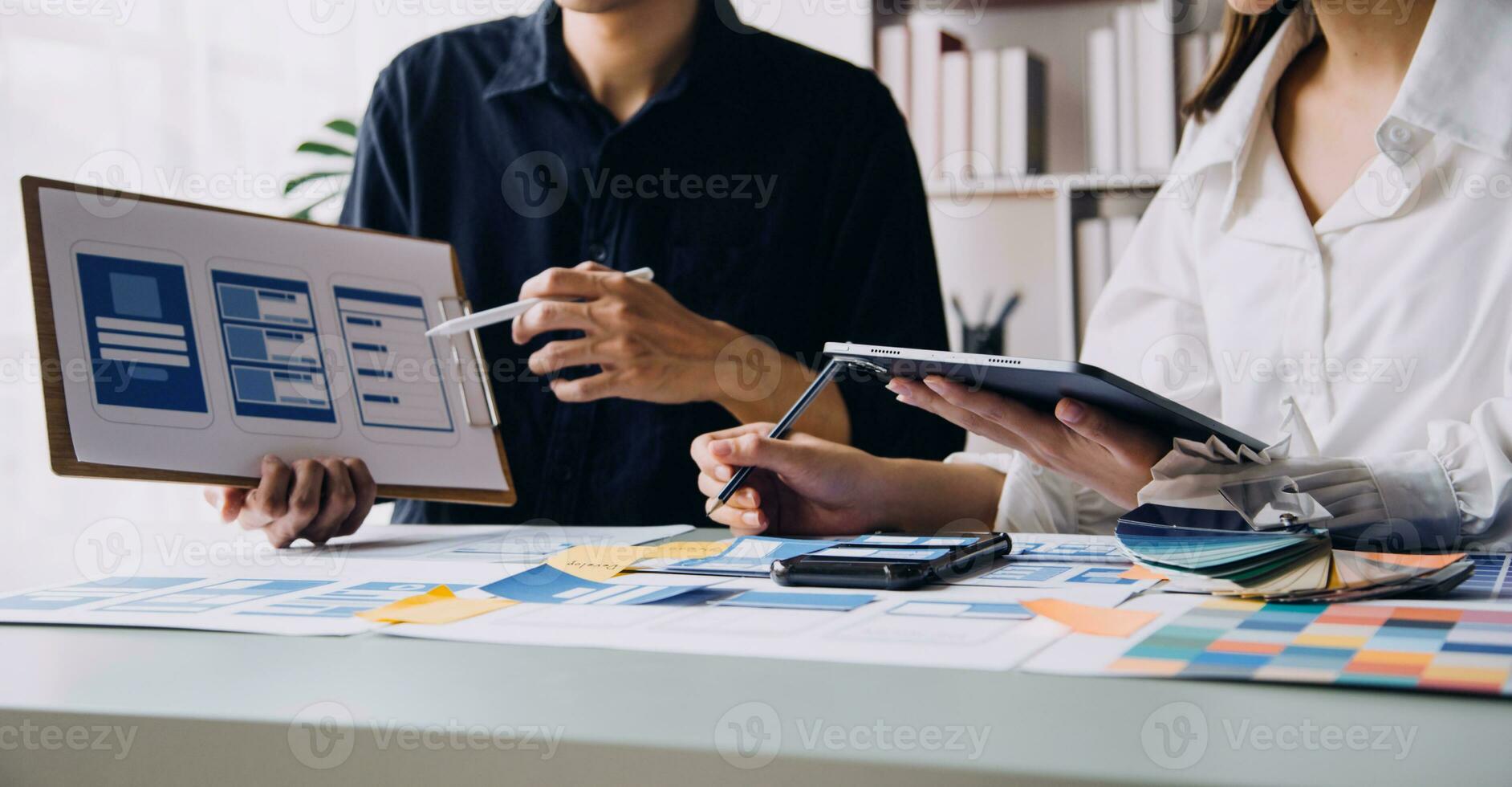 UX UI and Programming development technology. photo