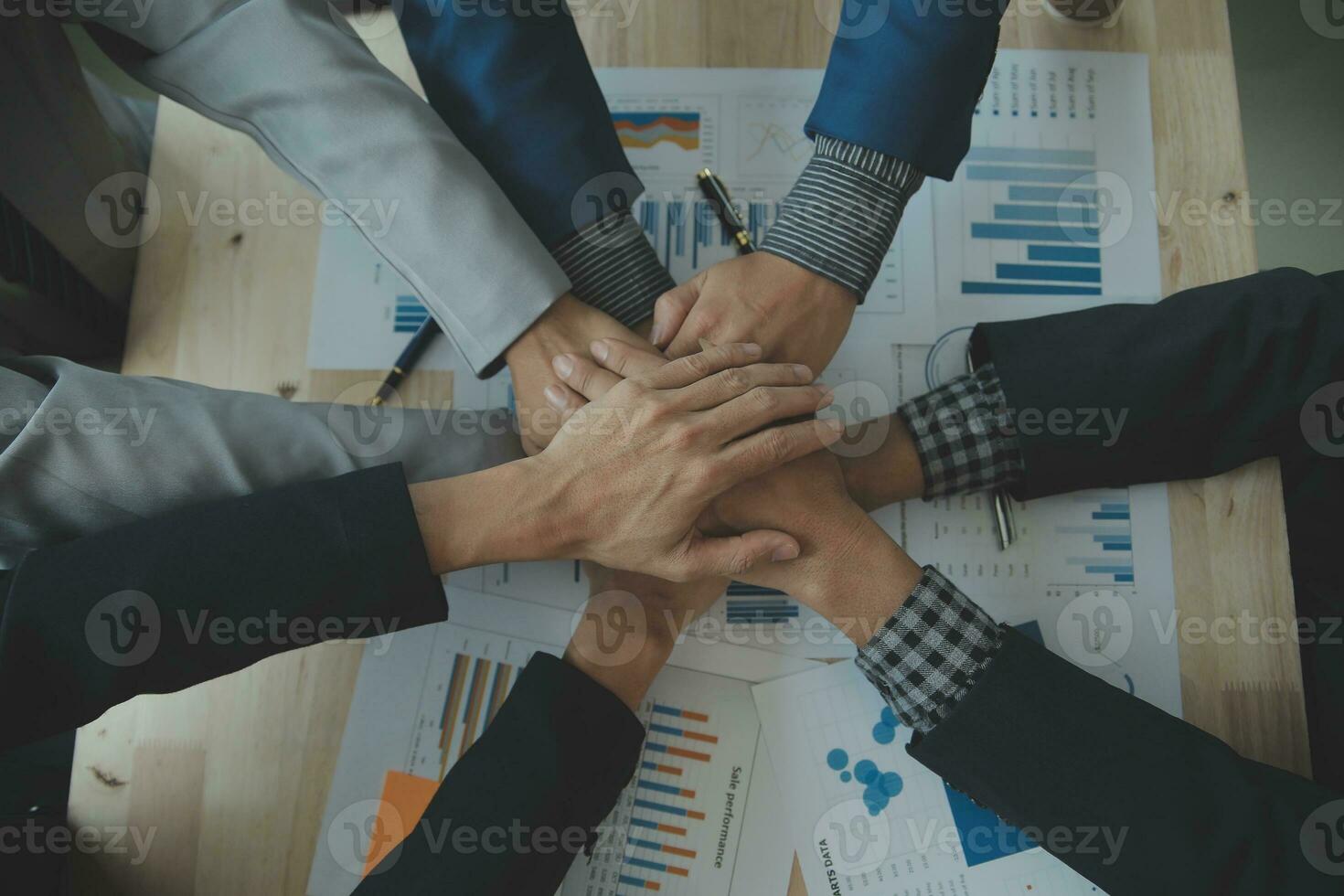 Business handshake for teamwork of business merger and acquisition,successful negotiate,hand shake,two businessman shake hand with partner to celebration partnership and business deal concept photo