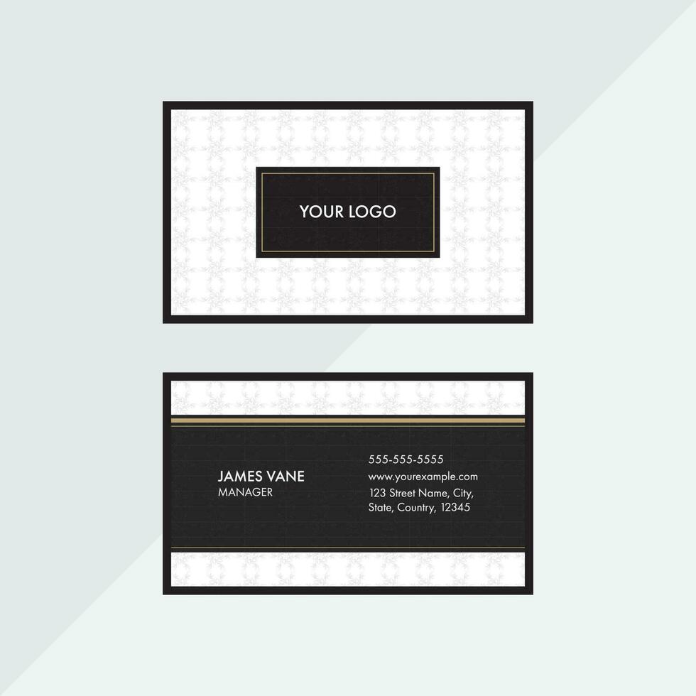 Elegant Business Card Or Horizontal Template Layout In Black And White Color. vector