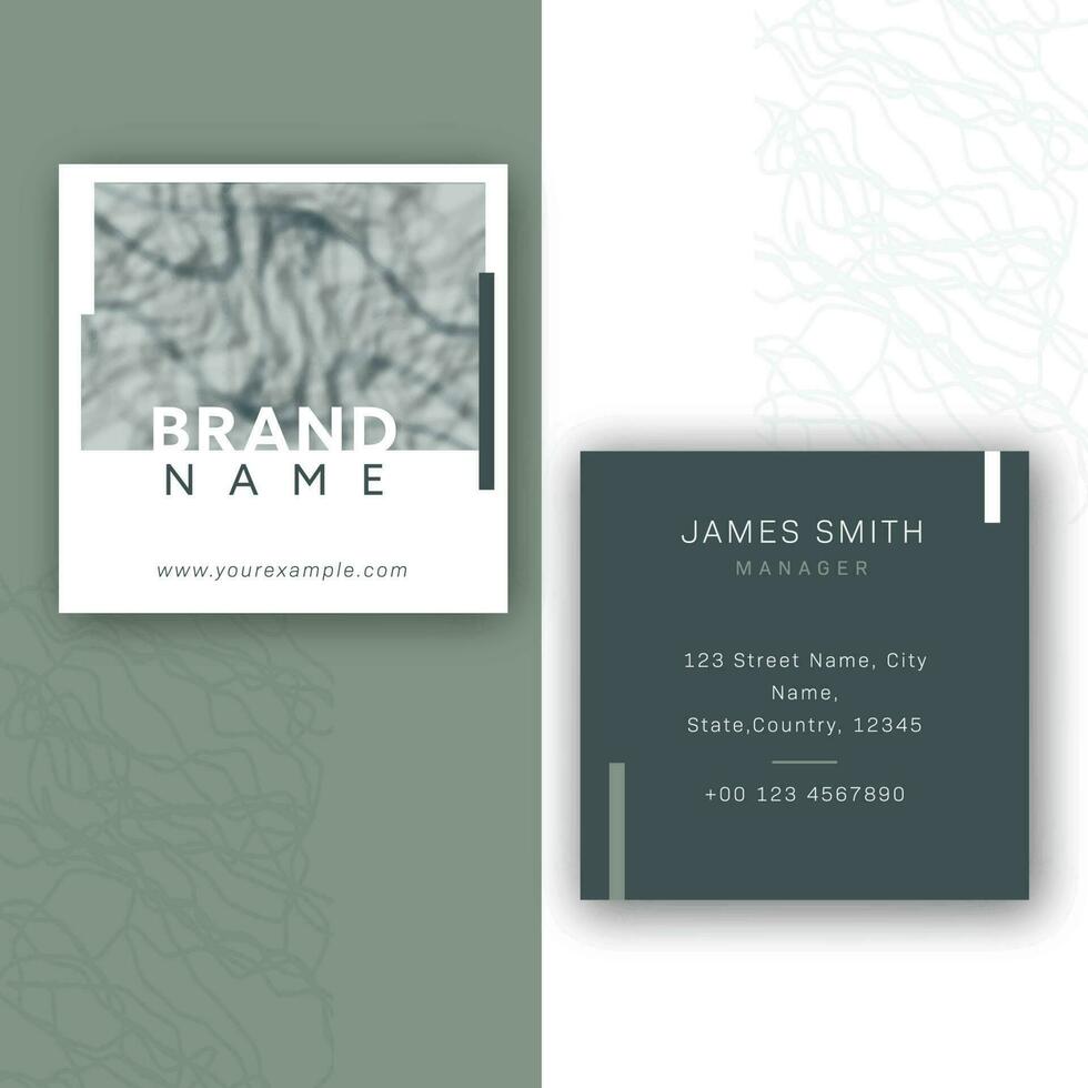 Business Card Post Or Template Layout In Front And Back View. vector