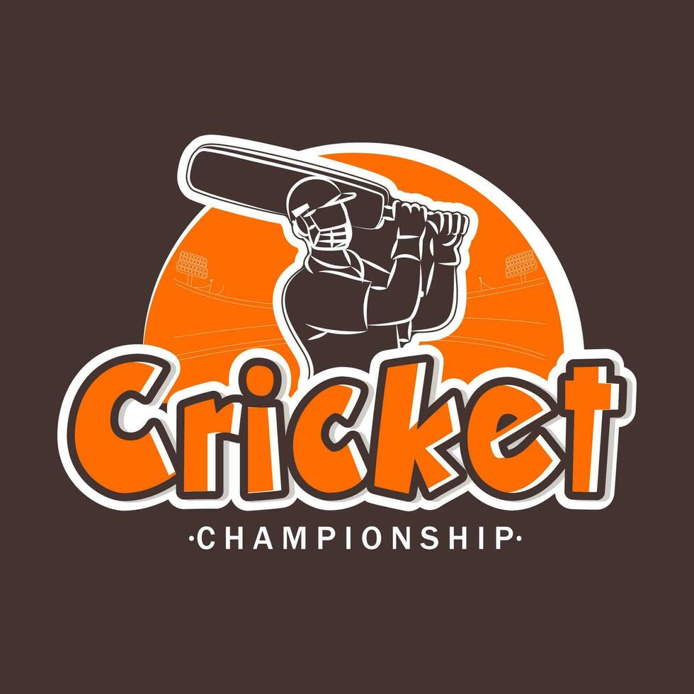 Cricket Championship Concept With Sticker Style Batsman Player On Grayish Purple Background. vector