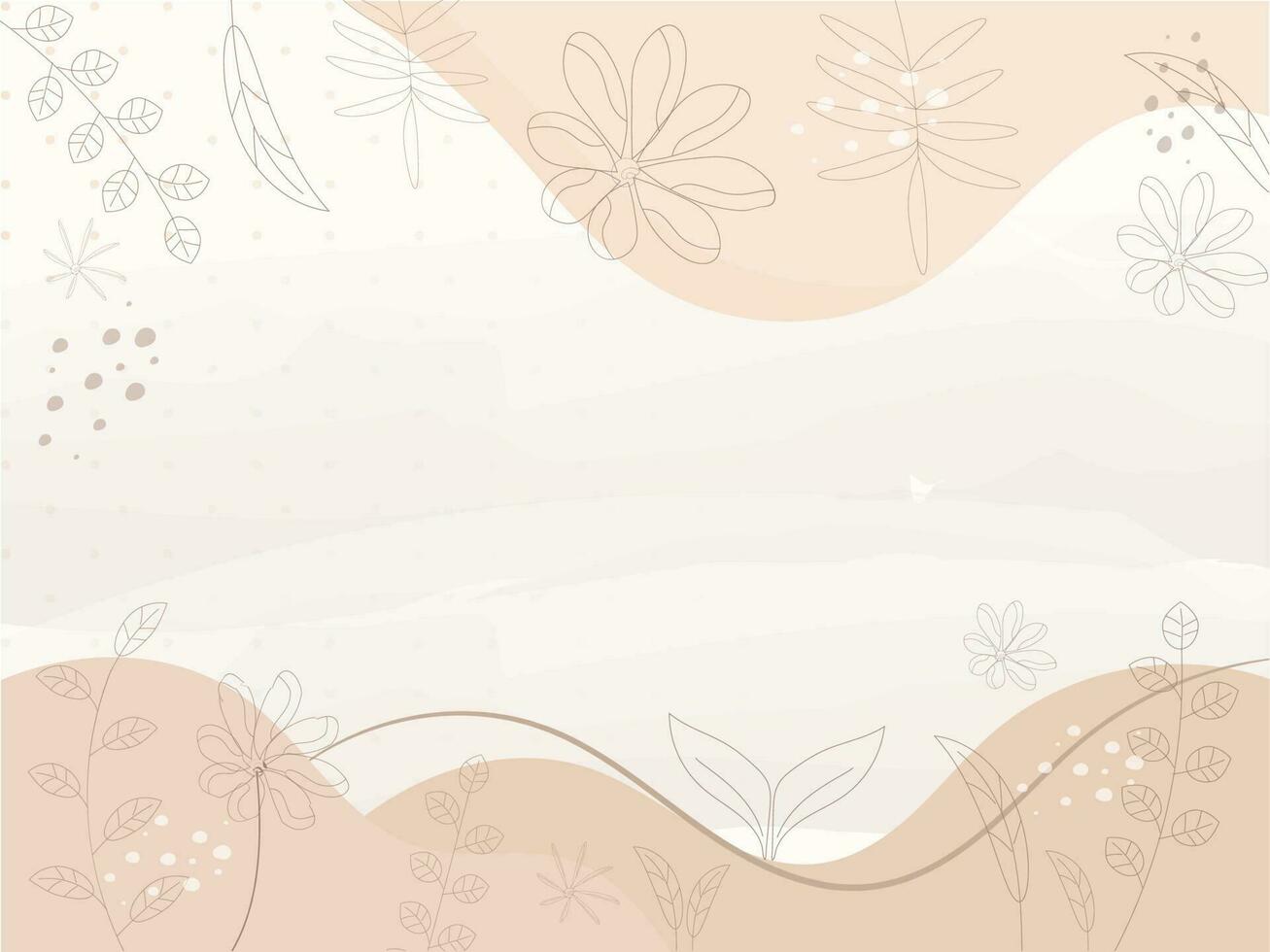 Floral Abstract Background In Beige And White Color. vector