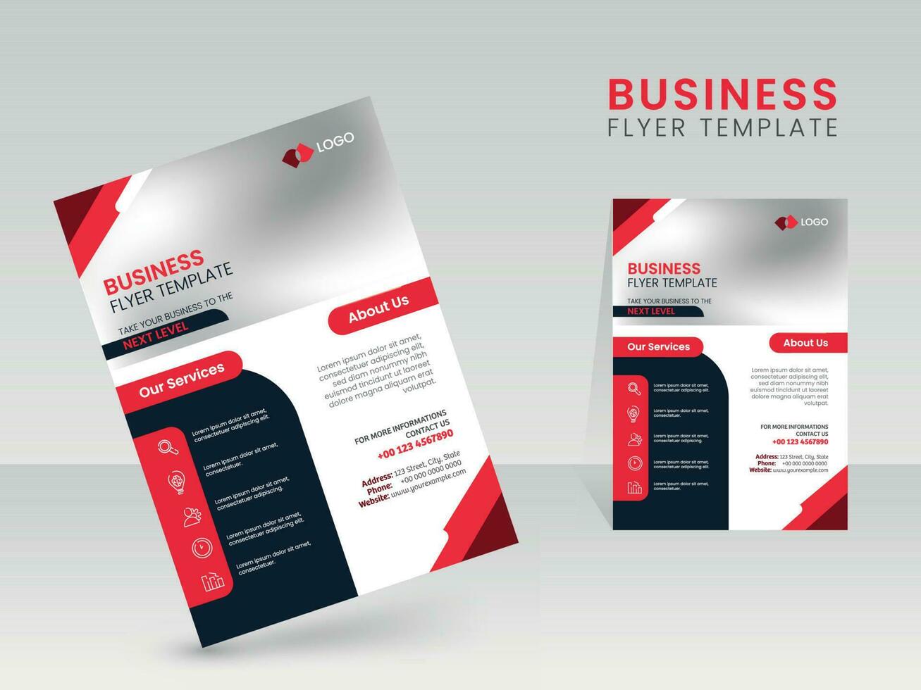 Modern Business Flyer Or Templates On Gray Background. vector