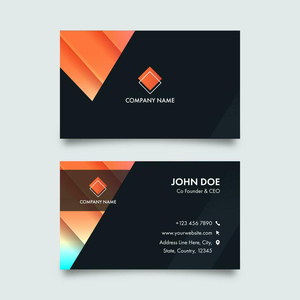 Modern Business Card Template Layout In Front And Back View. vector