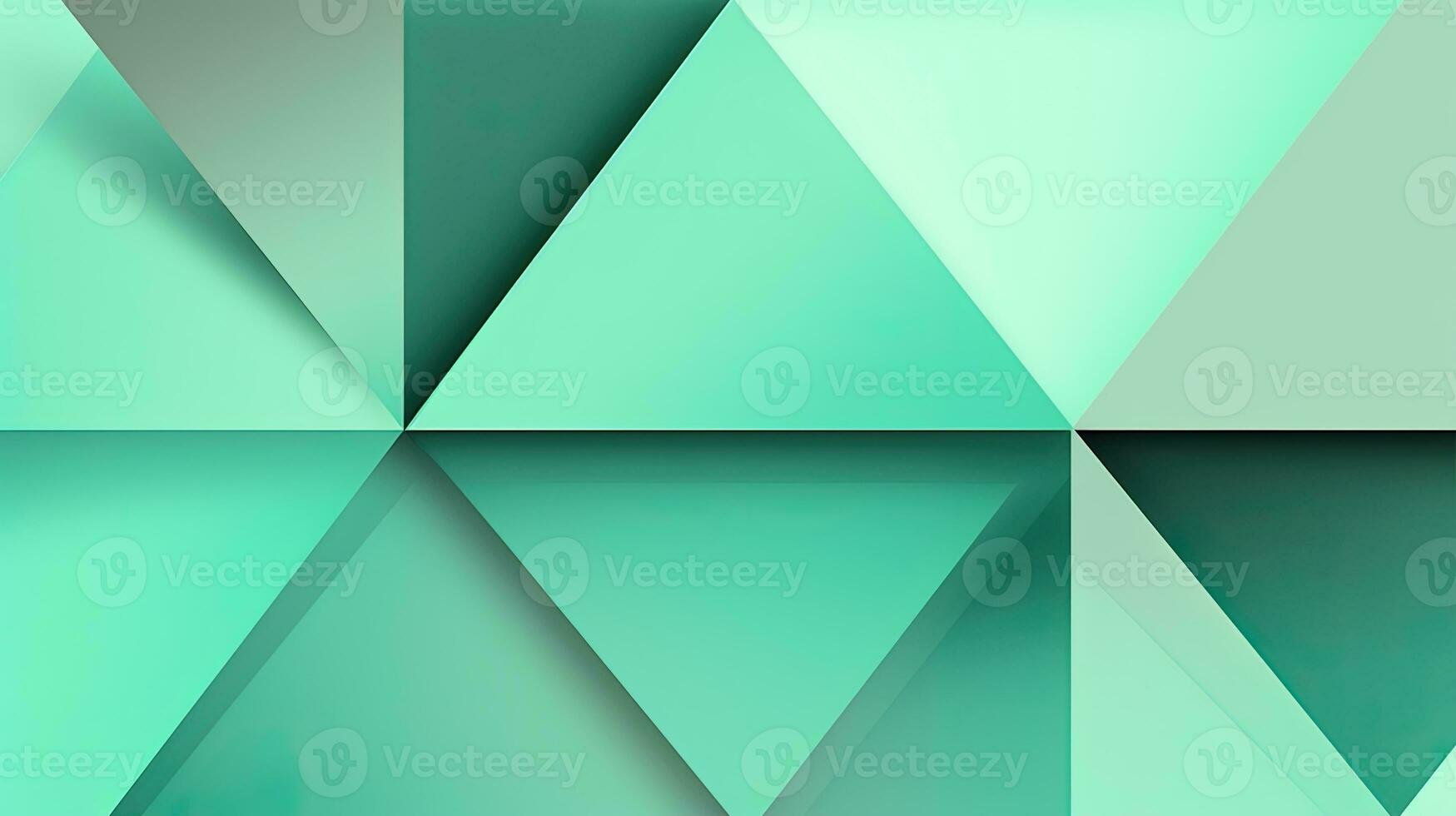 Abstract geometric background with triangles in green colors. 3d rendering. photo
