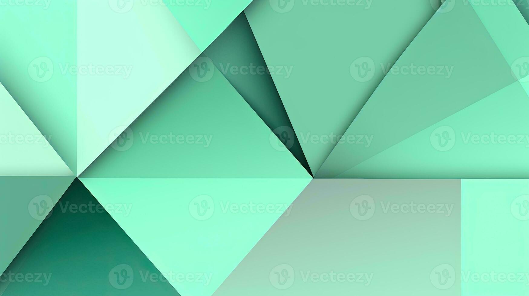 Abstract geometric background with triangles in green colors. 3d rendering. photo