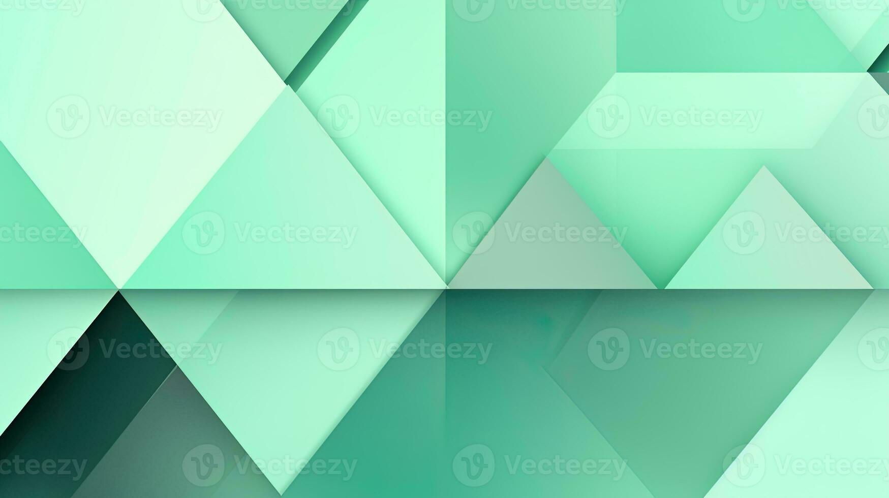 Abstract geometric background with triangles in green colors. 3d rendering. photo