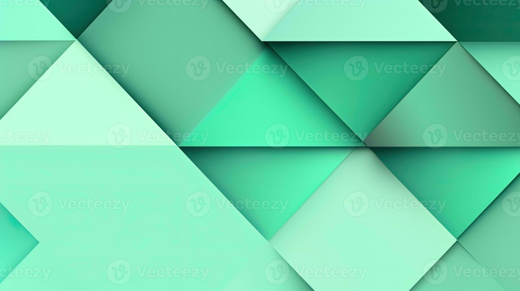 Abstract geometric background with triangles in green colors. 3d rendering. photo