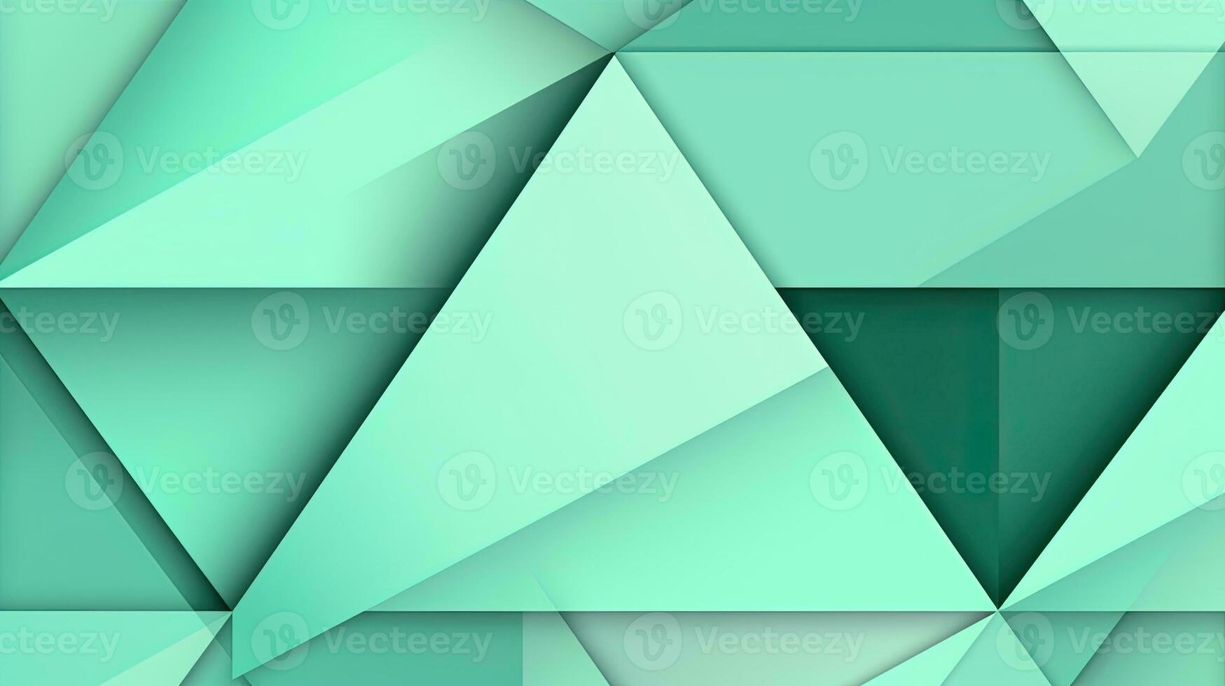 Abstract geometric background with triangles in green colors. 3d rendering. photo