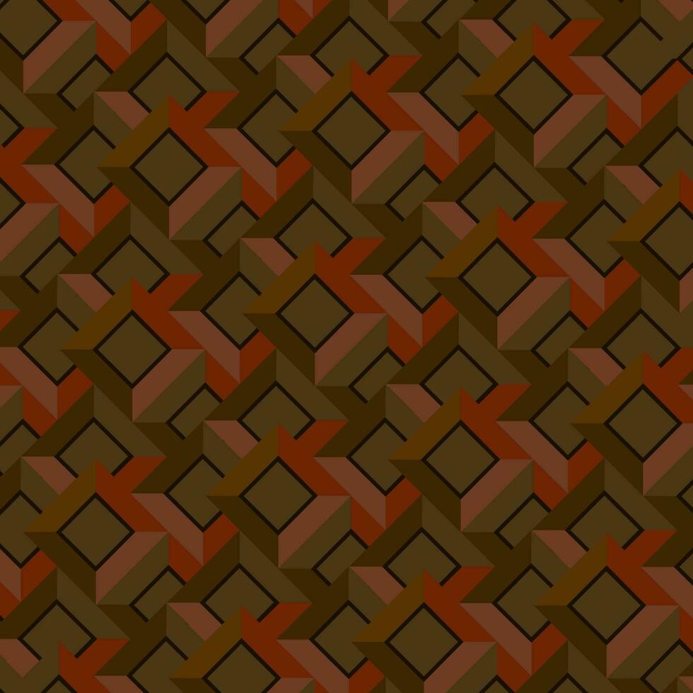 3D Rendering Geometric Square Sacred Pattern Background. vector