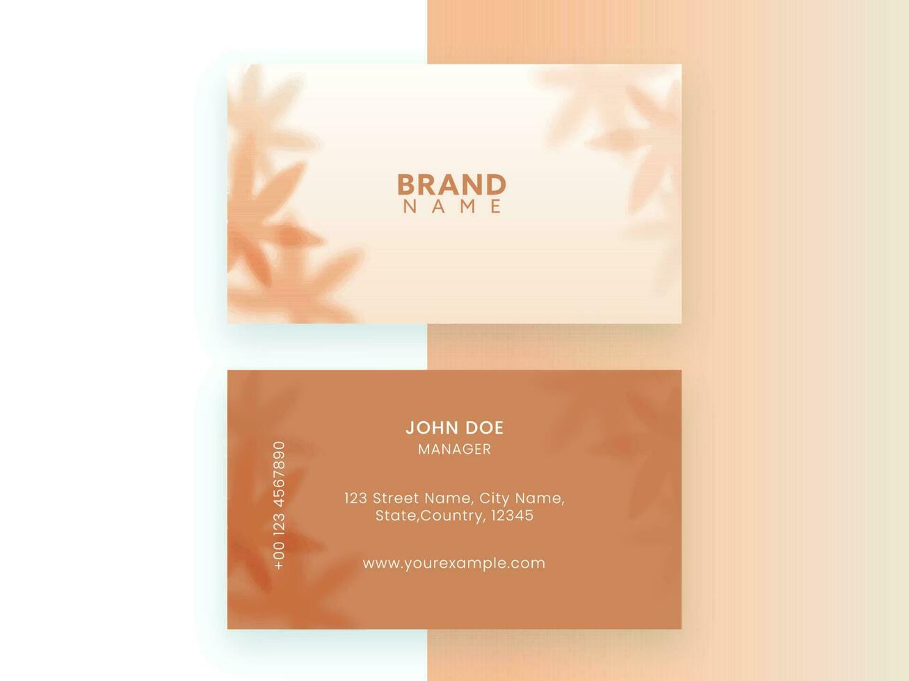 Horizontal Business Card Template Layout In Front And Back View. vector