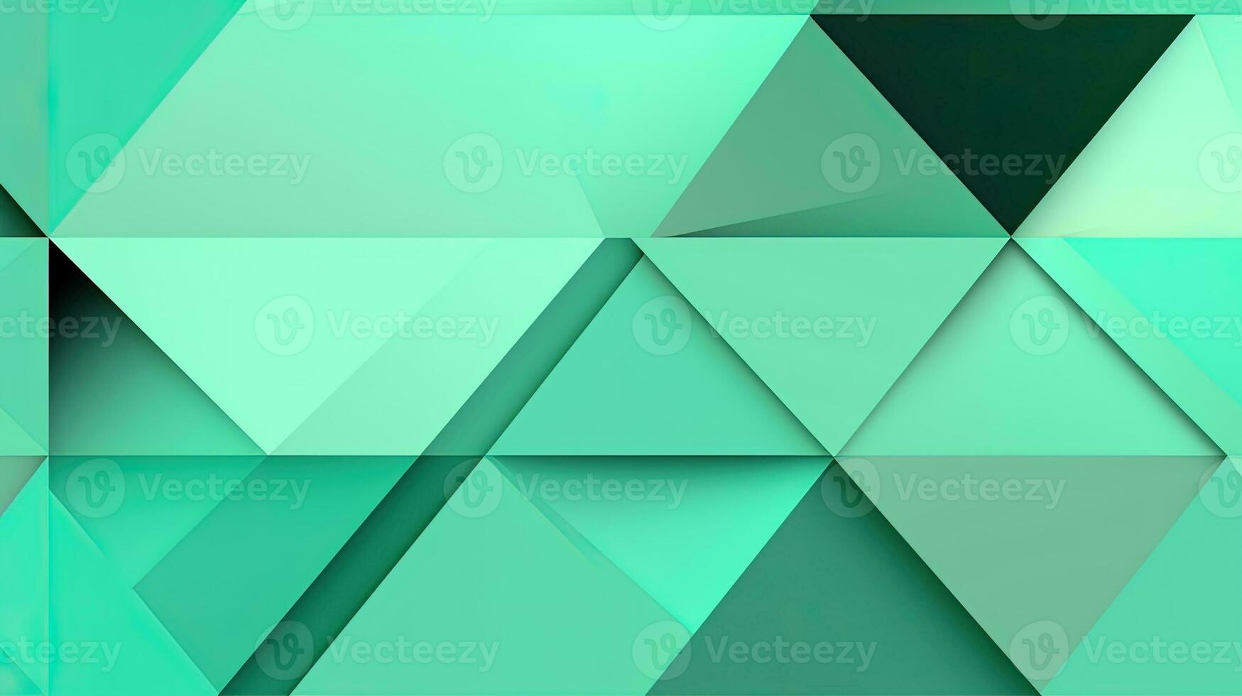 Abstract geometric background with triangles in green colors. 3d rendering. photo