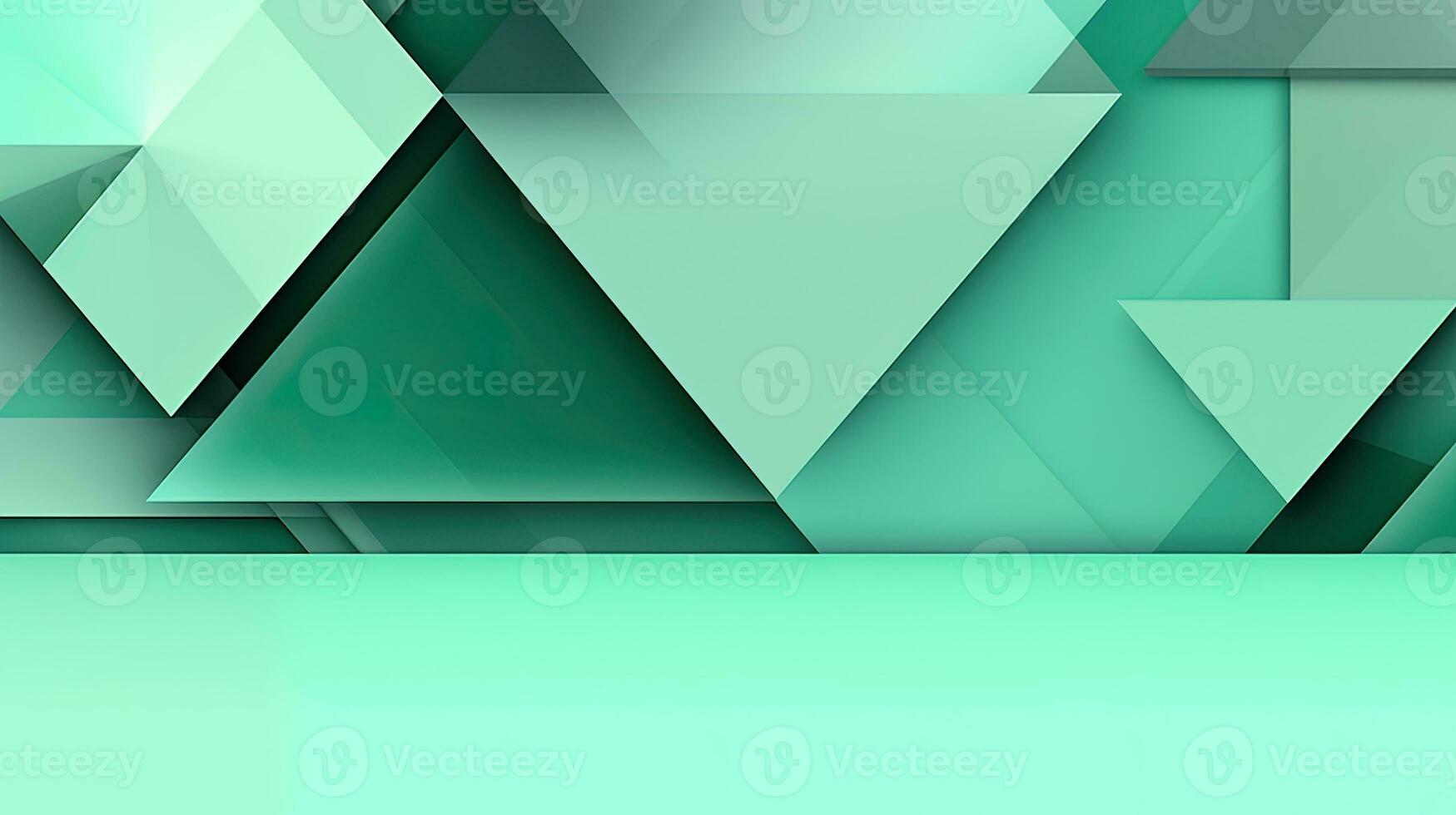 Abstract geometric background with triangles in green colors. 3d rendering. photo