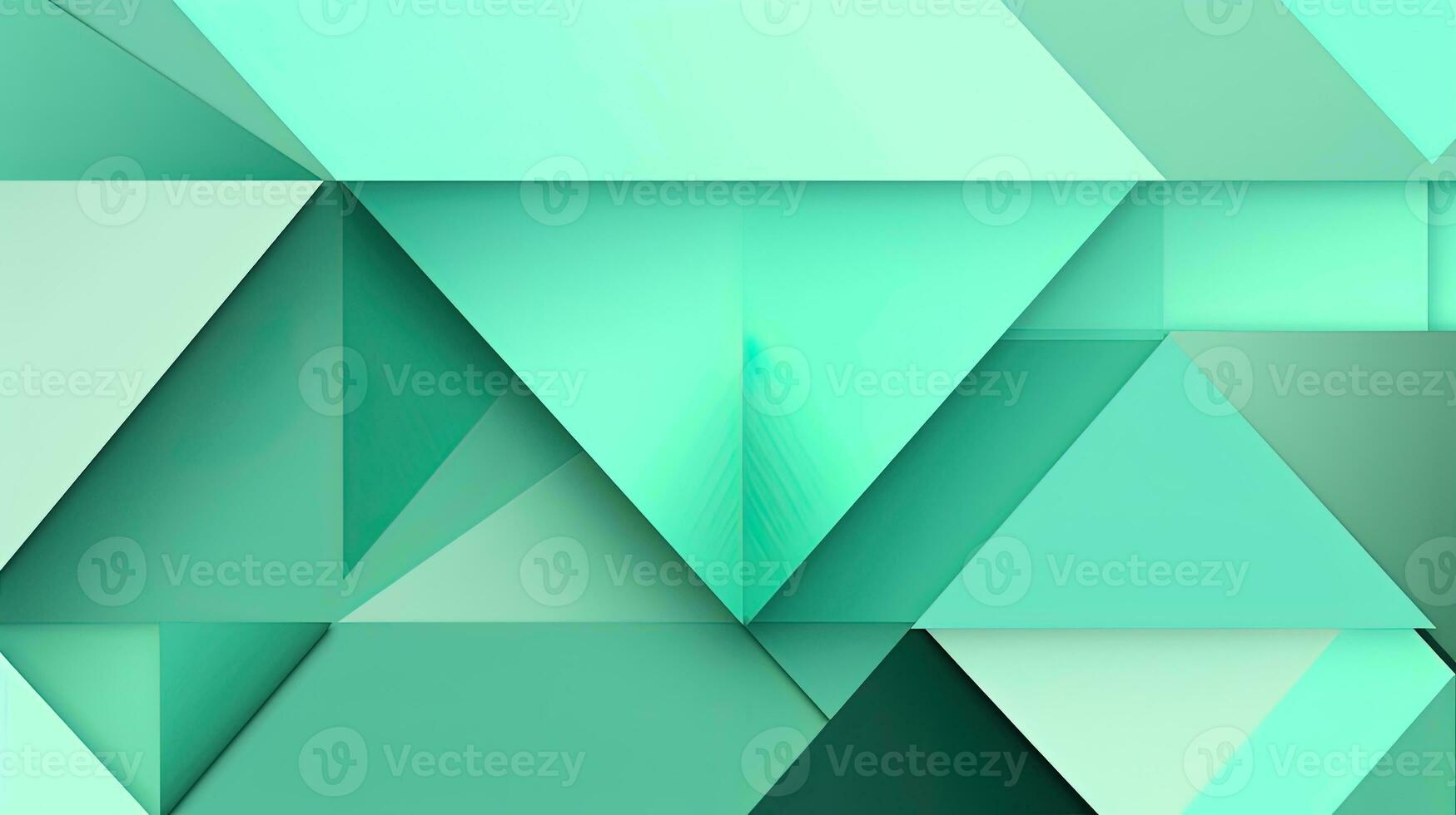 Abstract geometric background with triangles in green colors. 3d rendering. photo